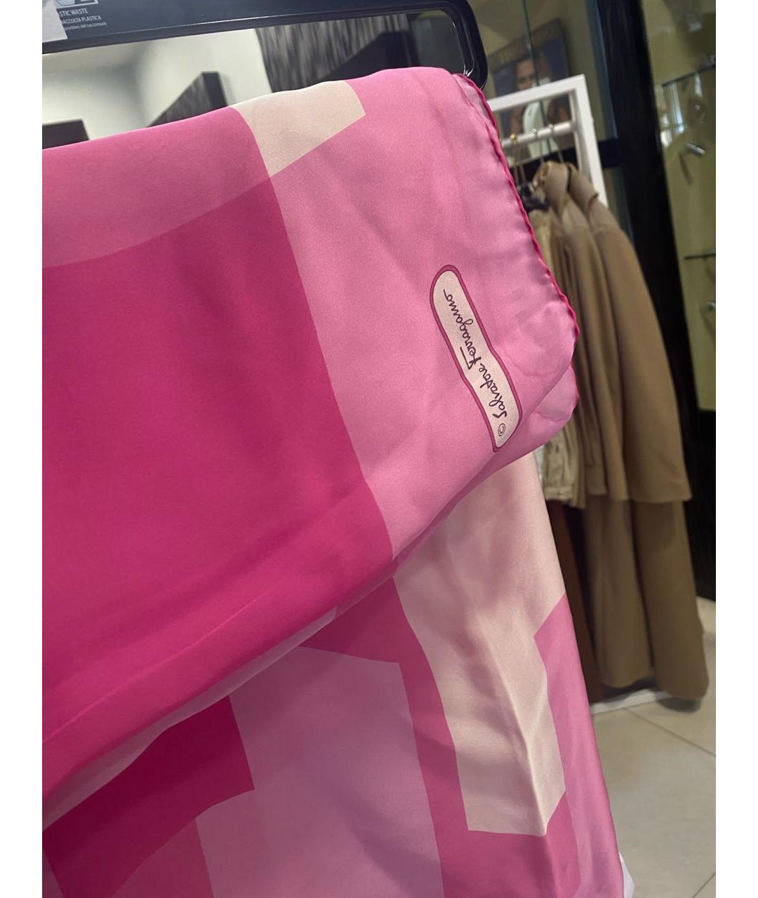 FERRAGAMO Розовый шелковый платок, фото 3