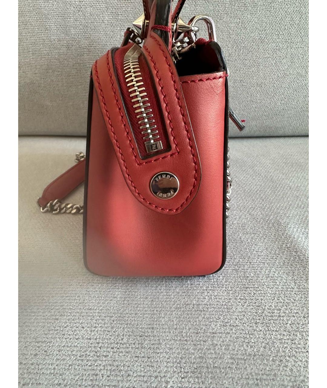 FENDI Красная кожаная сумка через плечо, фото 2