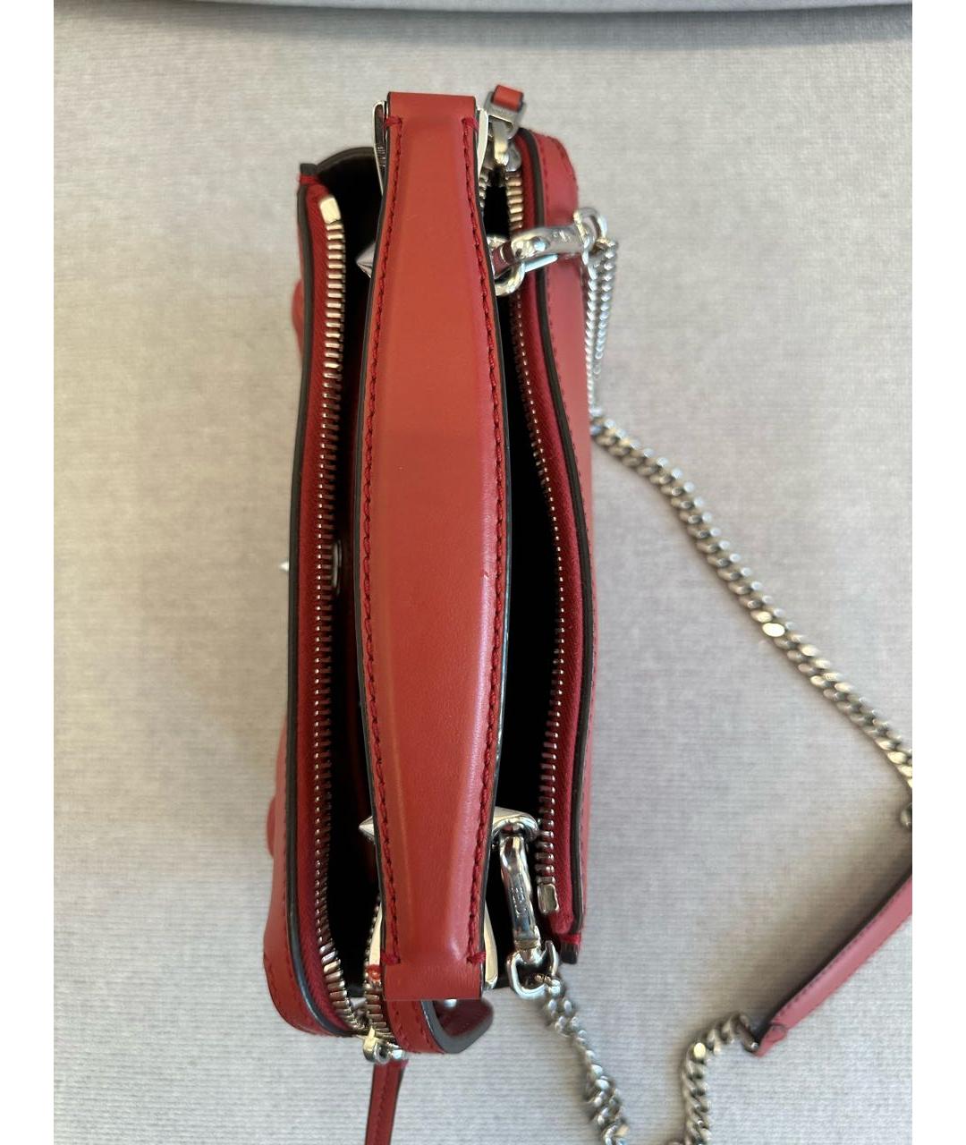 FENDI Красная кожаная сумка через плечо, фото 4