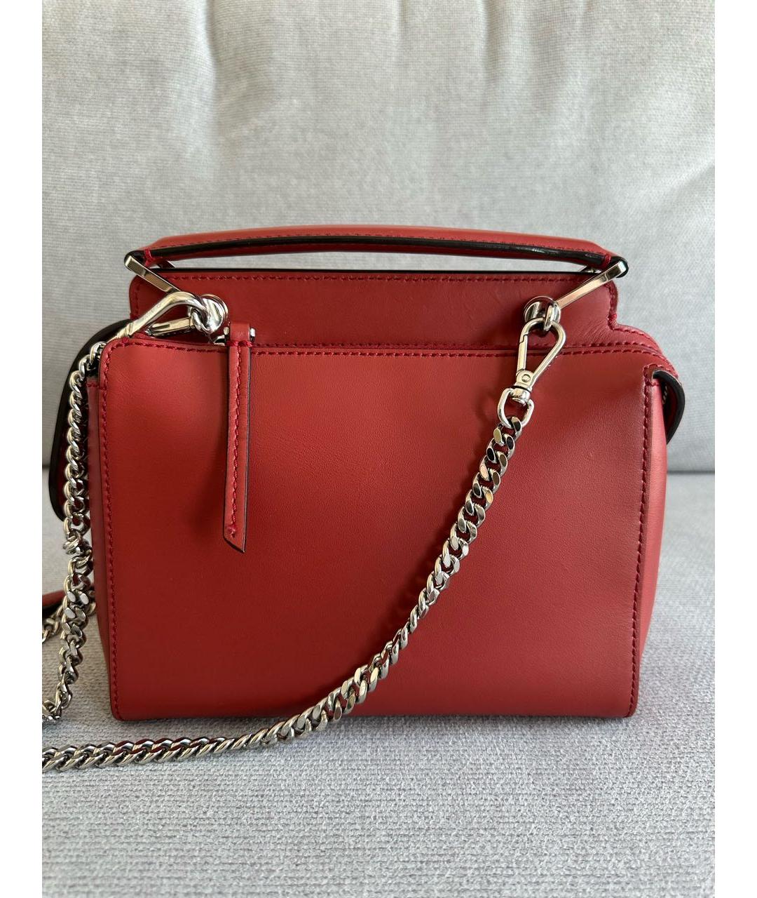 FENDI Красная кожаная сумка через плечо, фото 3