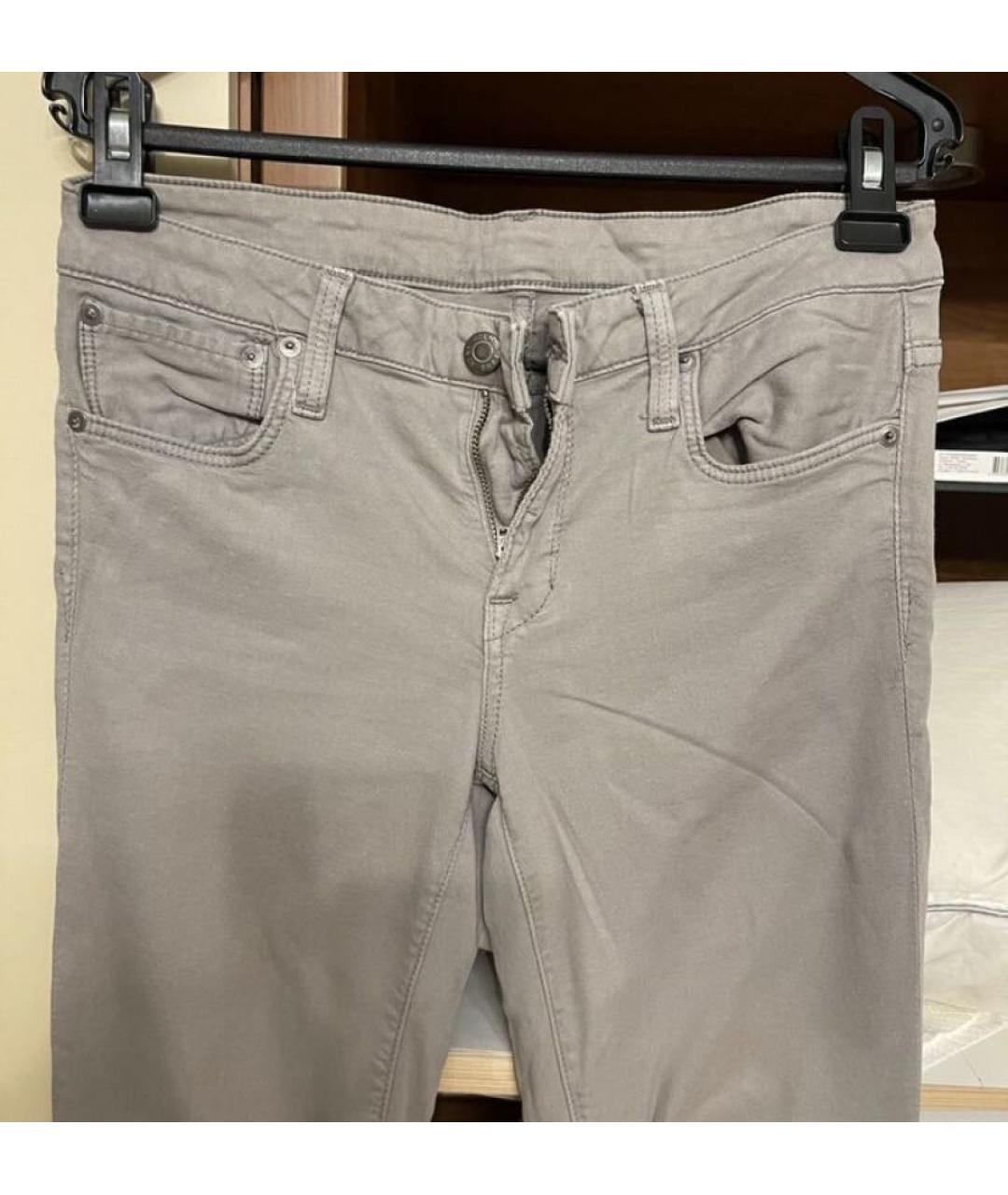 HELMUT LANG Бежевые хлопко-эластановые джинсы скинни, фото 5