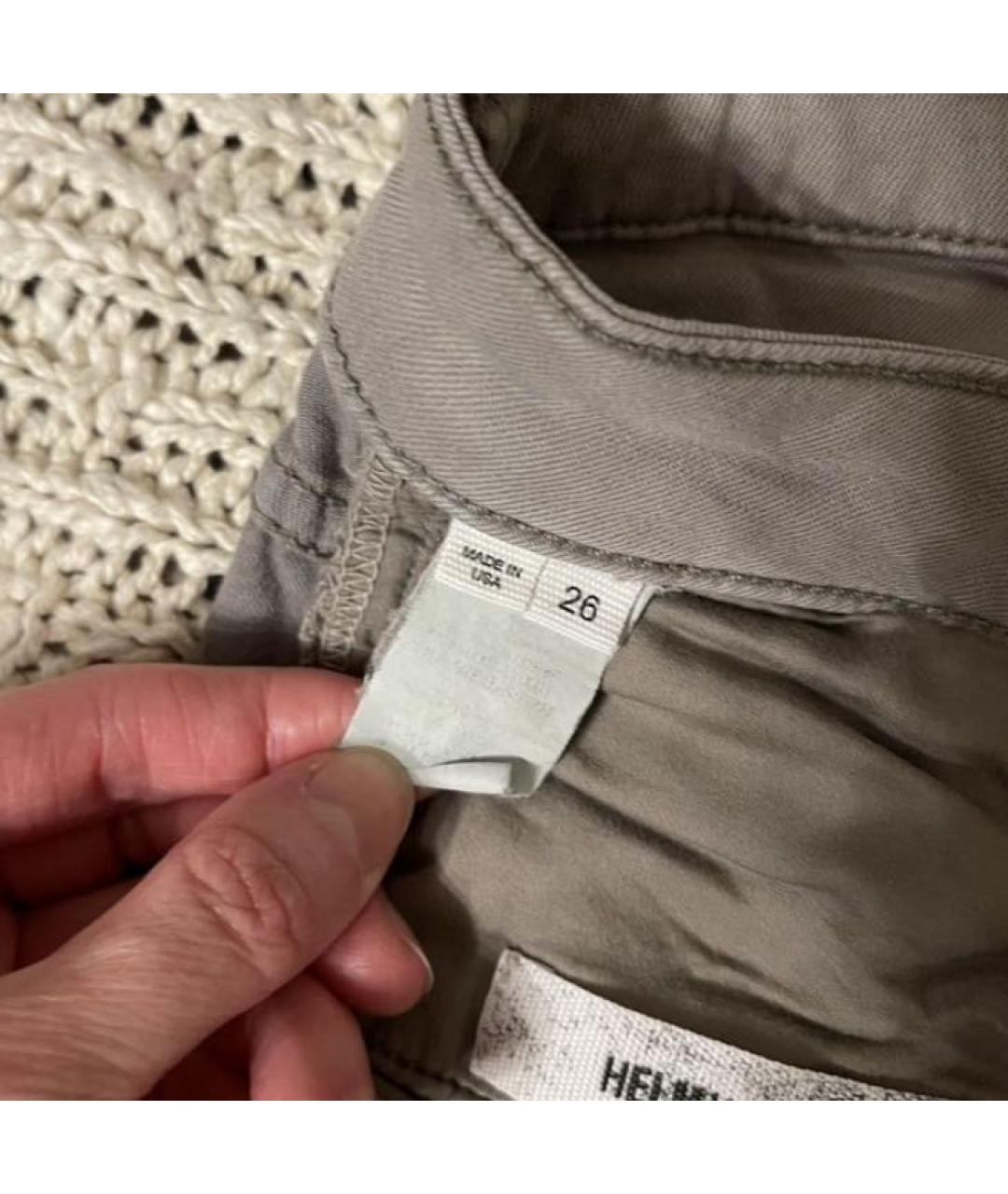 HELMUT LANG Бежевые хлопко-эластановые джинсы скинни, фото 4