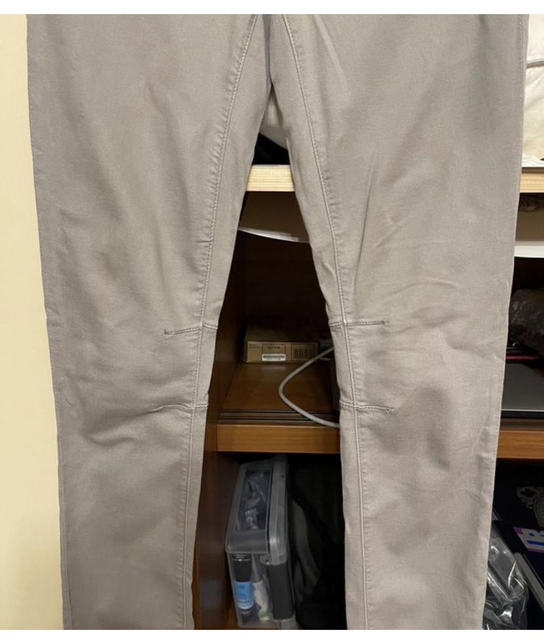 HELMUT LANG Бежевые хлопко-эластановые джинсы скинни, фото 3