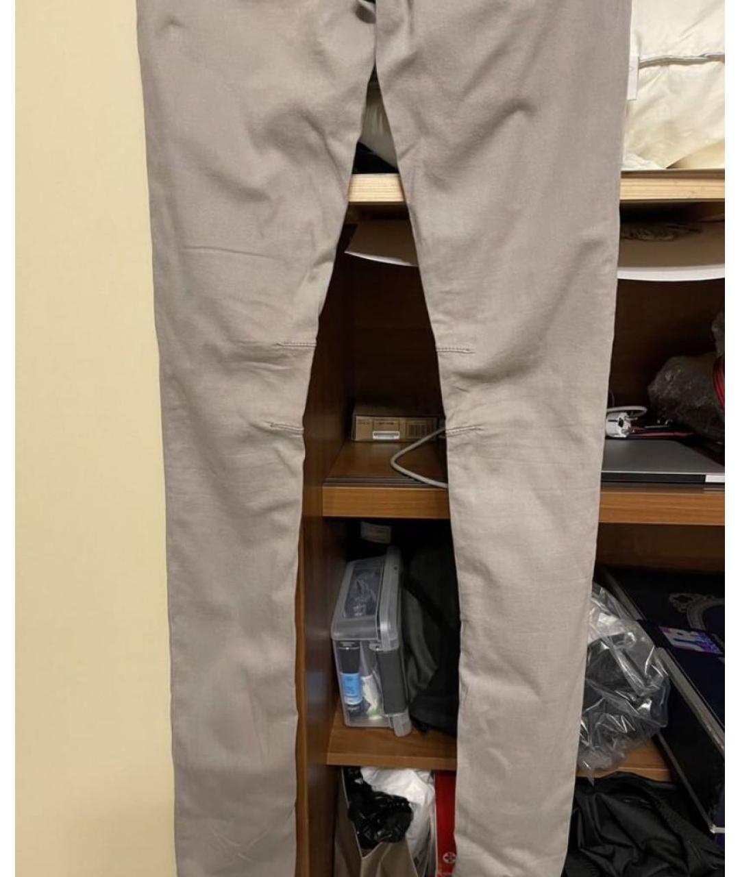 HELMUT LANG Бежевые хлопко-эластановые джинсы скинни, фото 2