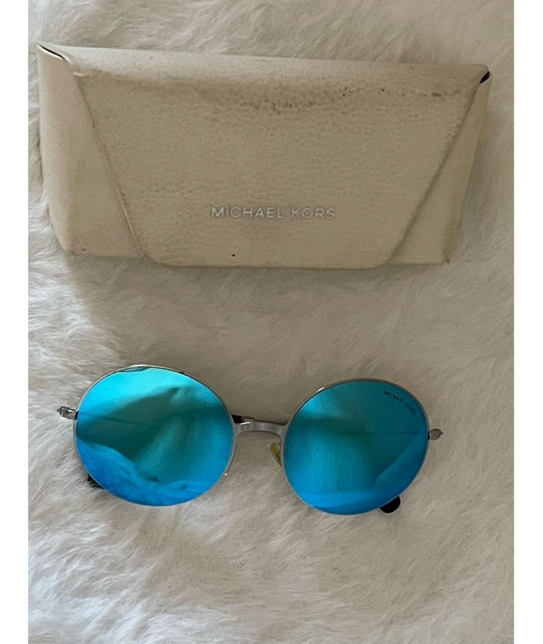 MICHAEL KORS Серебряные металлические солнцезащитные очки, фото 5