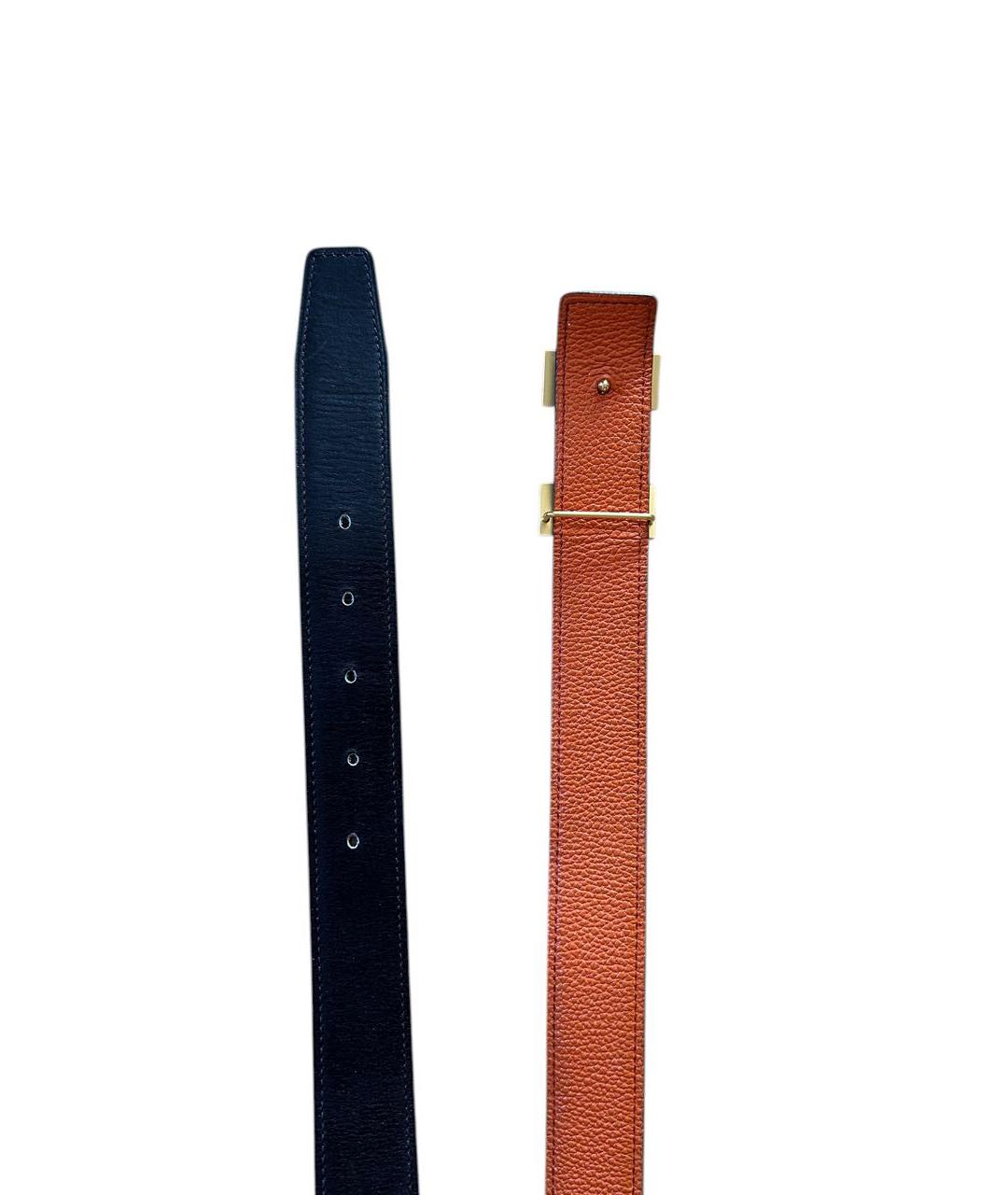 HERMES Оранжевый кожаный ремень, фото 5