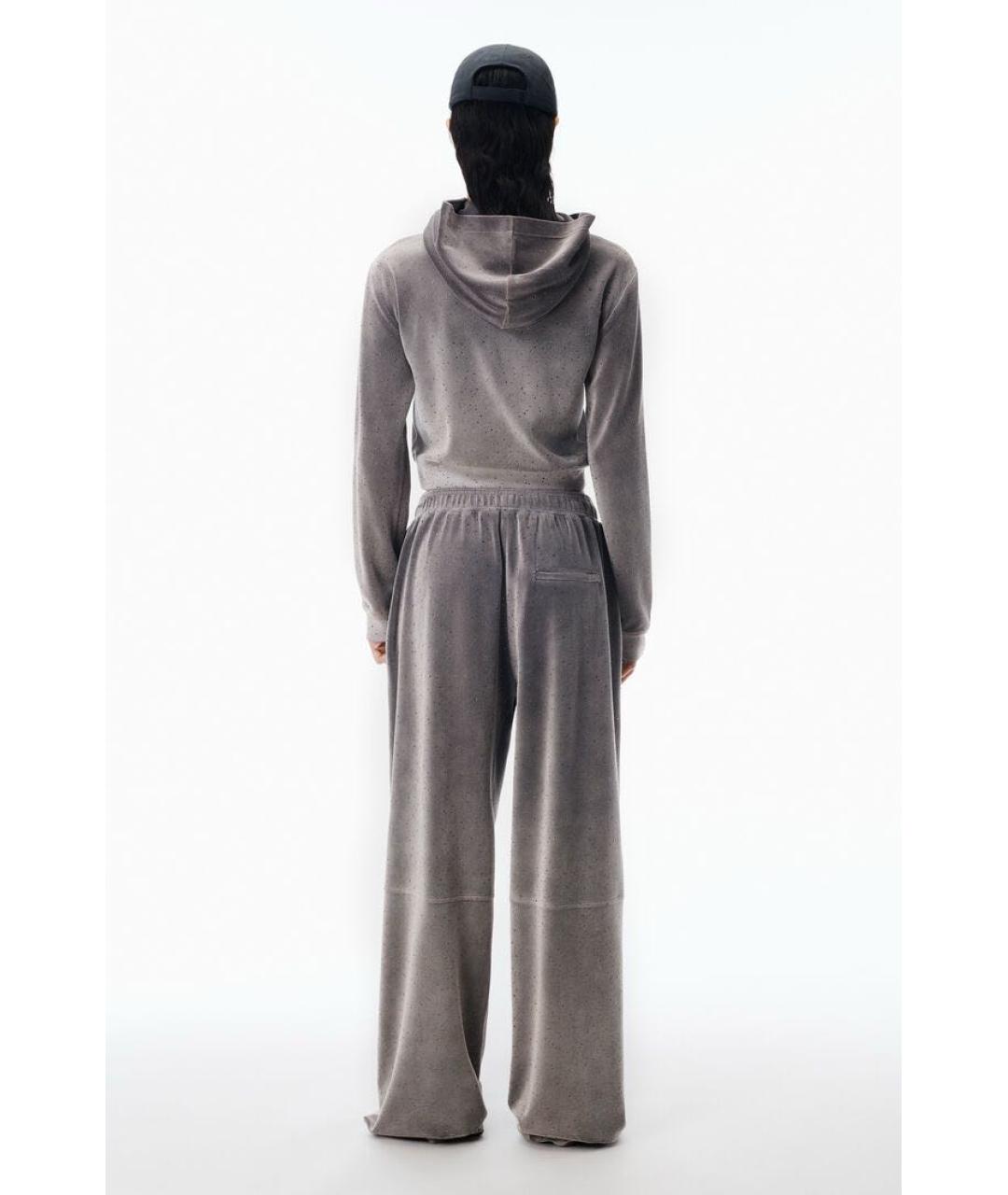 ALEXANDER WANG Серые хлопковые брюки широкие, фото 3