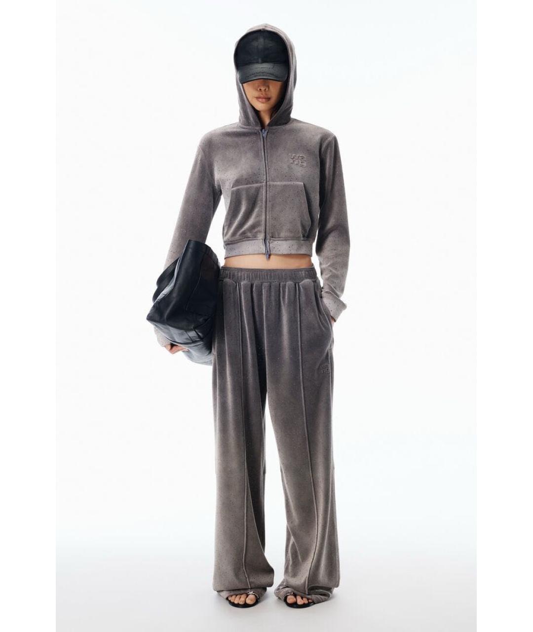 ALEXANDER WANG Серые хлопковые брюки широкие, фото 2