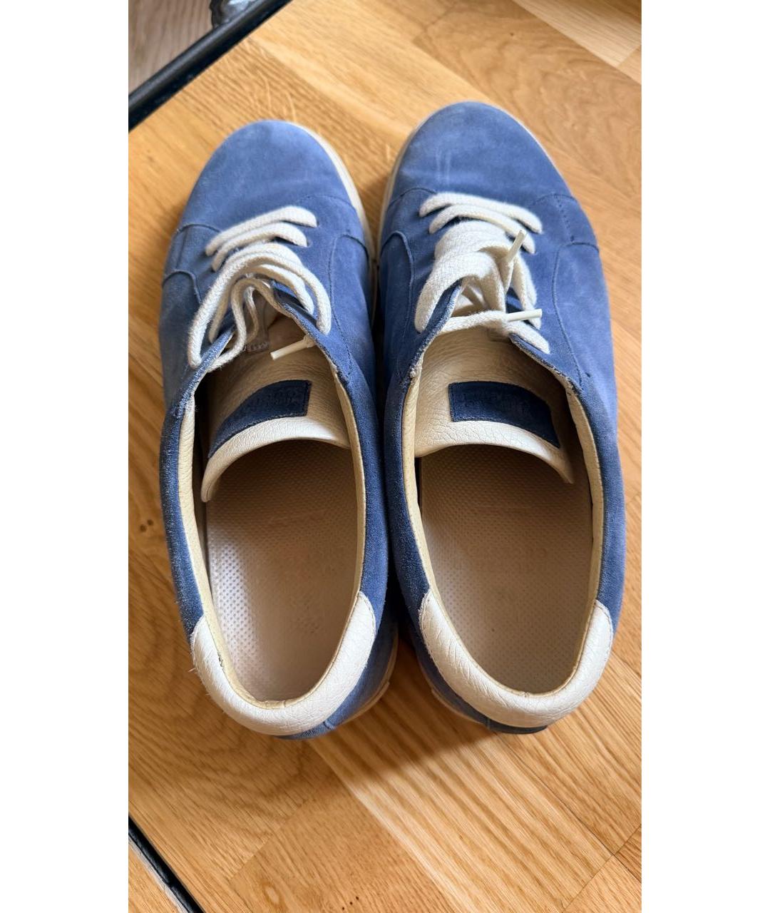 BRUNELLO CUCINELLI Синие замшевые низкие кроссовки / кеды, фото 3