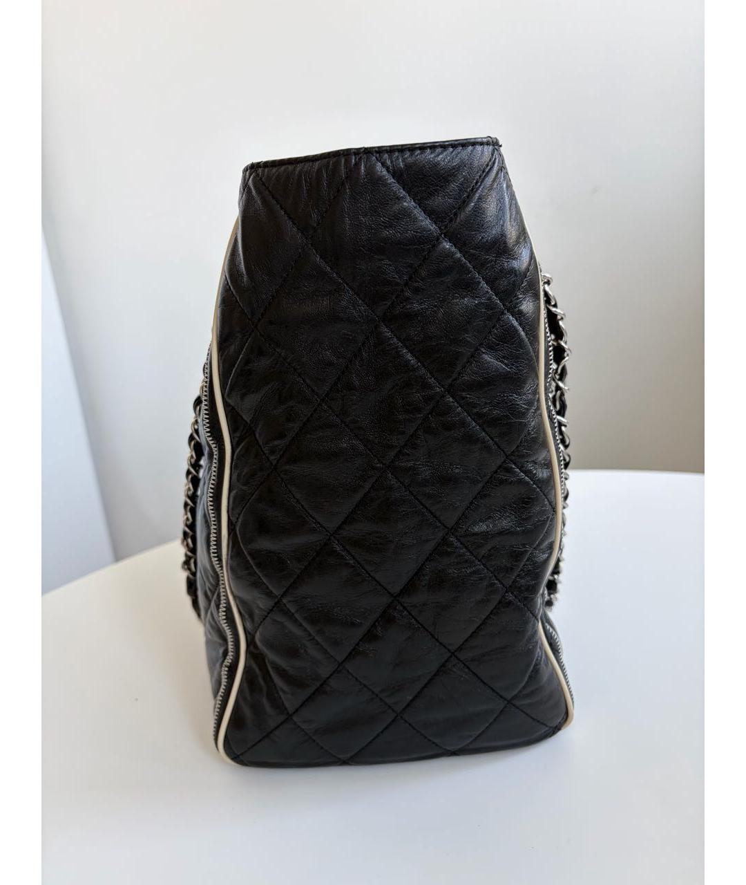 CHANEL Черная кожаная сумка через плечо, фото 4
