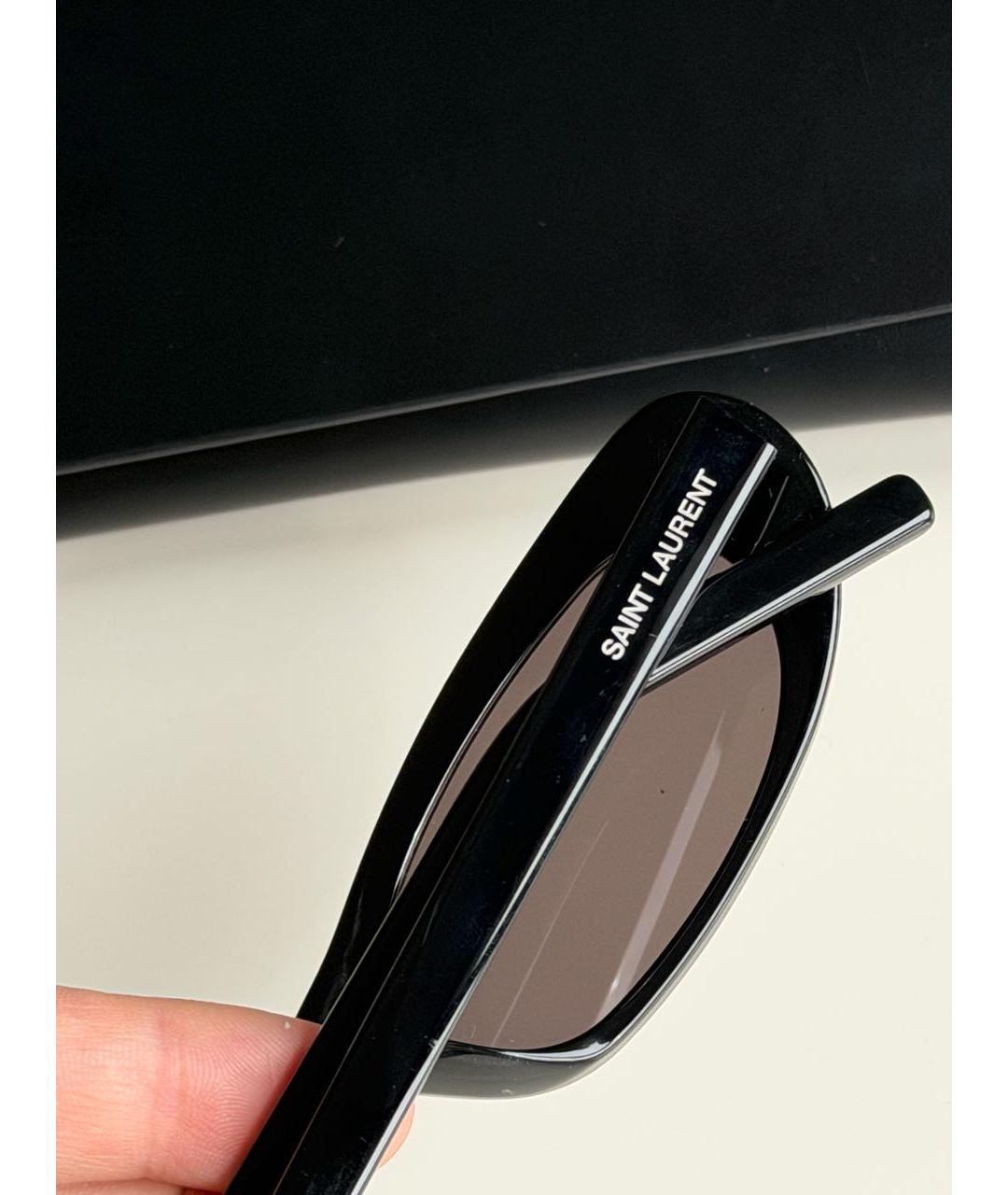 SAINT LAURENT Черные пластиковые солнцезащитные очки, фото 7