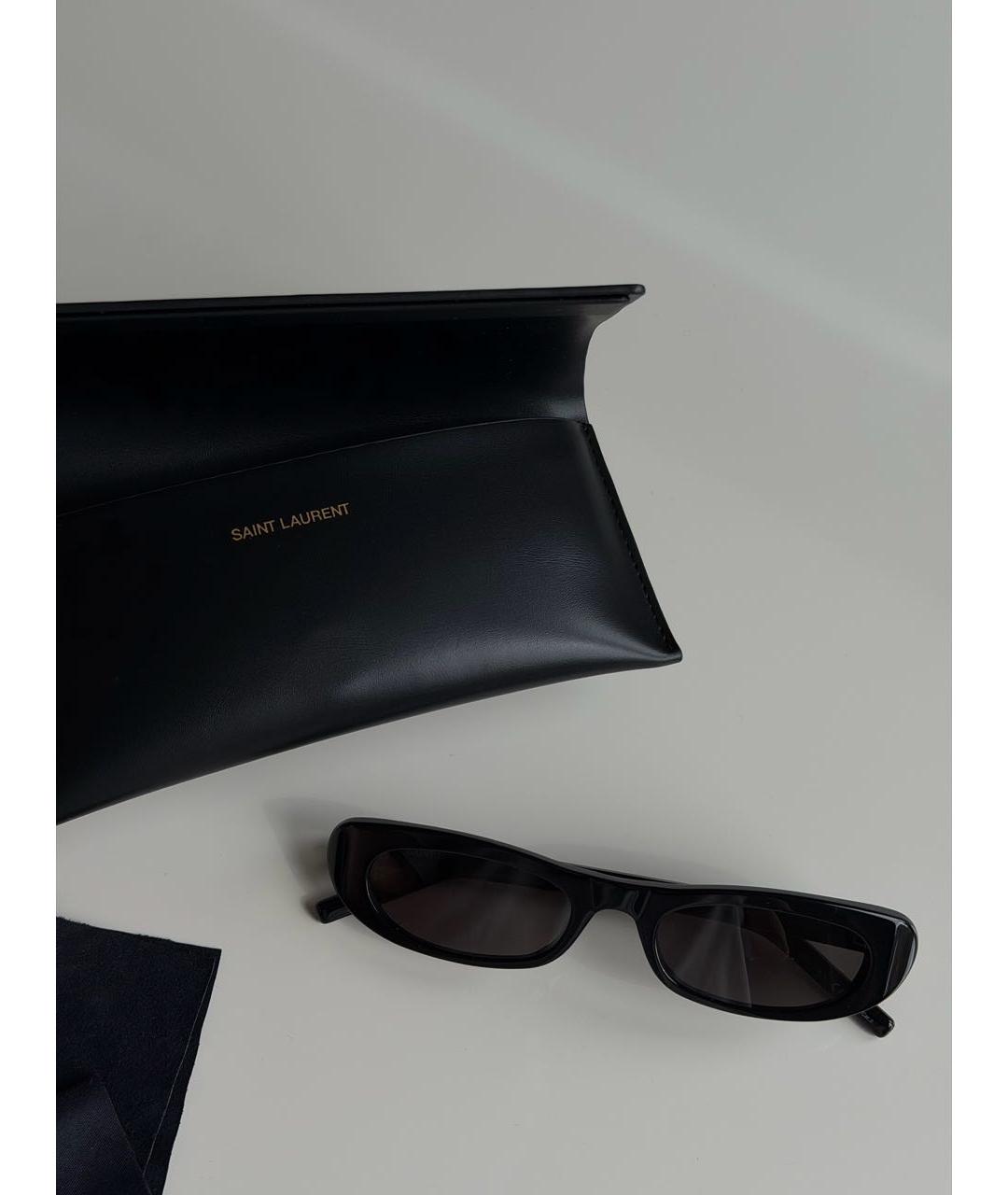 SAINT LAURENT Черные пластиковые солнцезащитные очки, фото 9