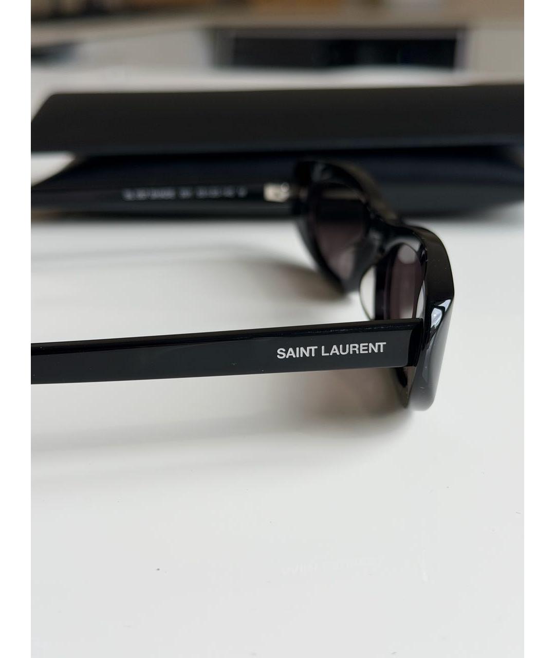 SAINT LAURENT Черные пластиковые солнцезащитные очки, фото 4