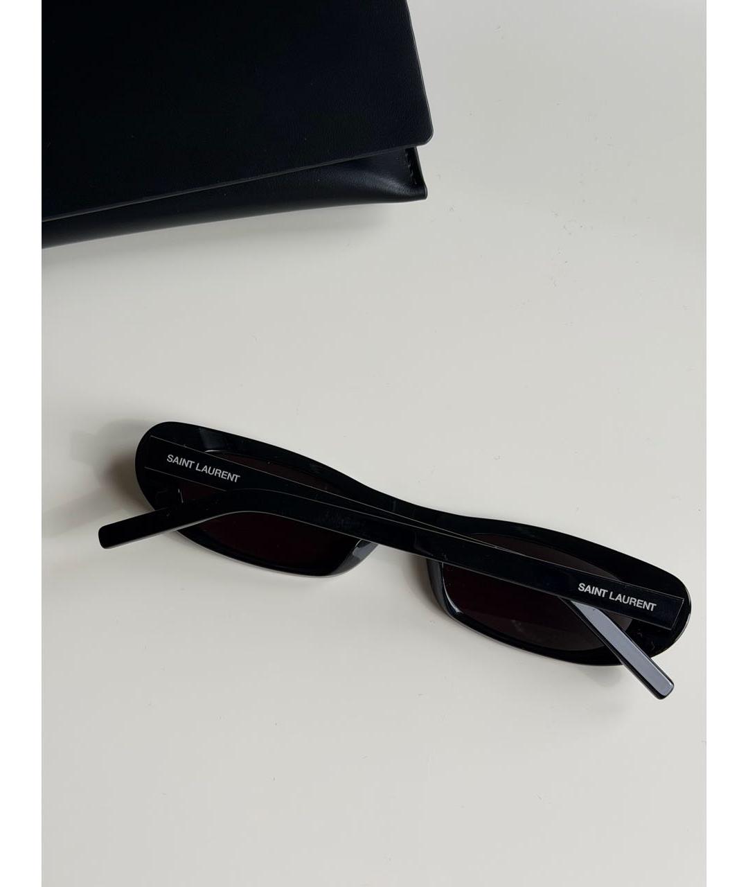 SAINT LAURENT Черные пластиковые солнцезащитные очки, фото 5