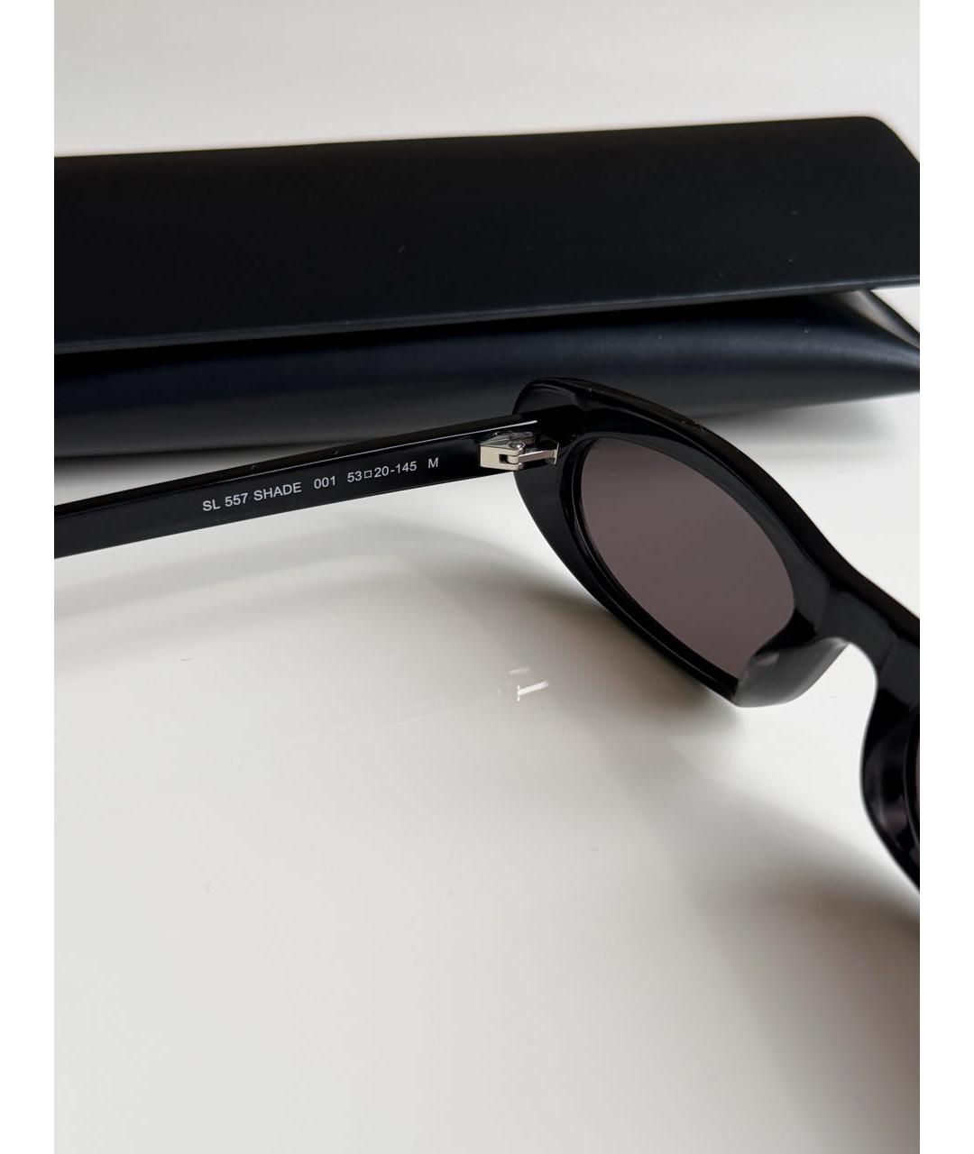 SAINT LAURENT Черные пластиковые солнцезащитные очки, фото 3