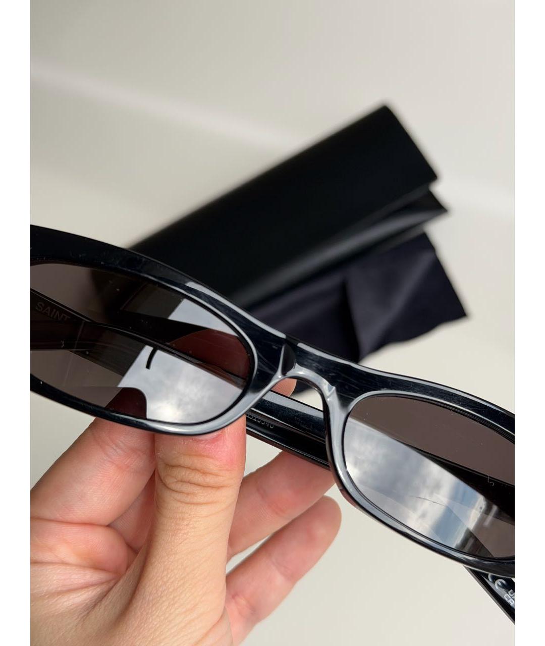 SAINT LAURENT Черные пластиковые солнцезащитные очки, фото 8
