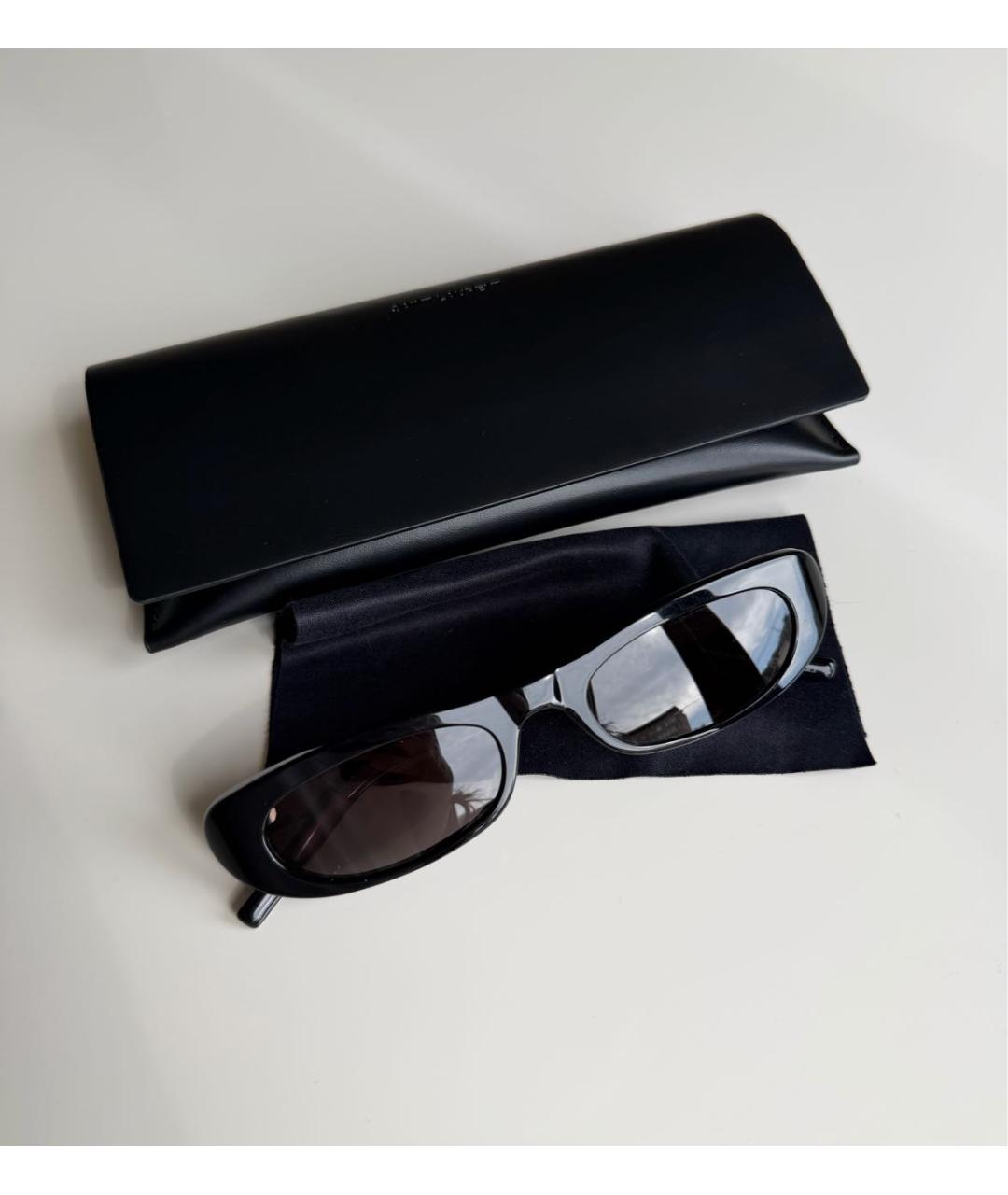 SAINT LAURENT Черные пластиковые солнцезащитные очки, фото 2