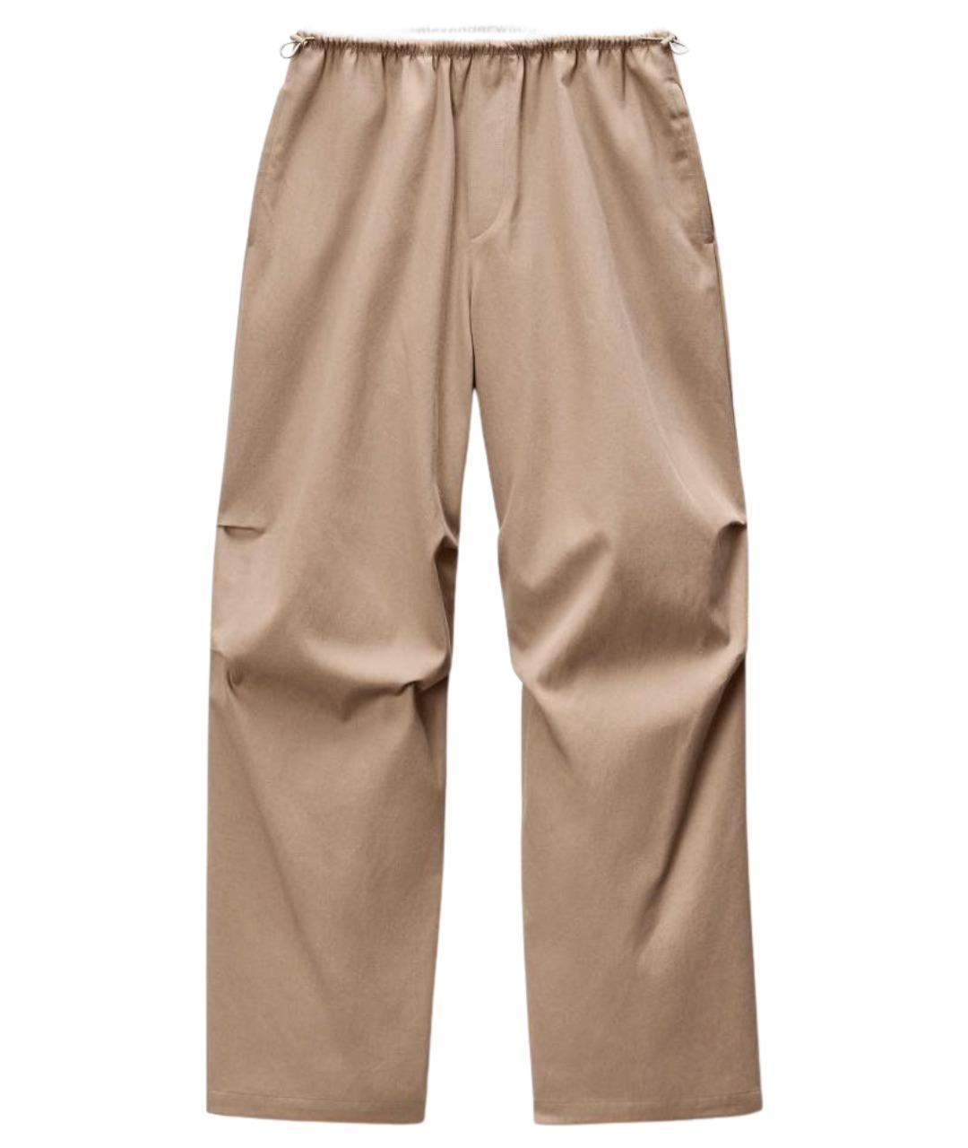 ALEXANDER WANG Бежевые хлопковые брюки широкие, фото 1