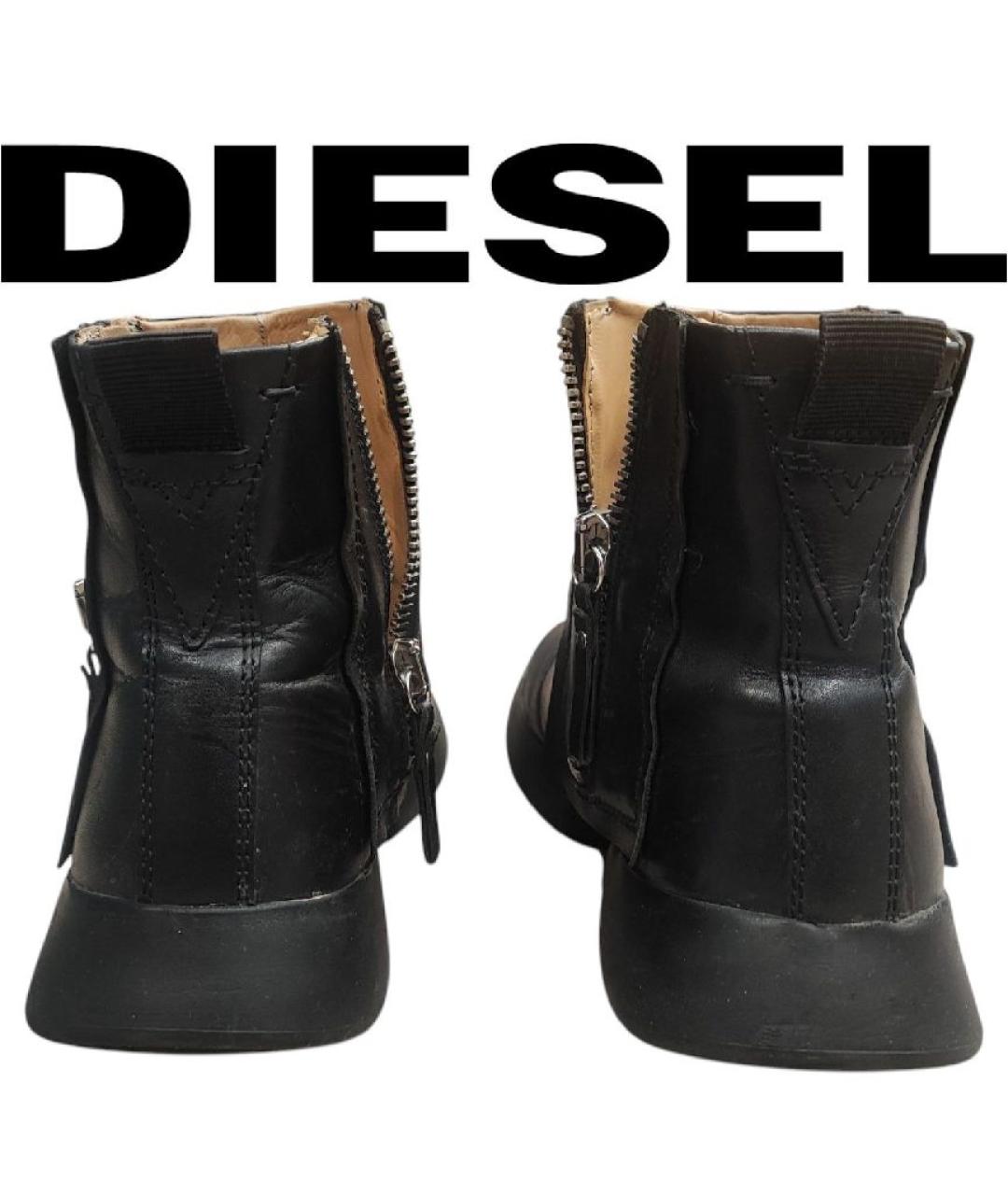 DIESEL Черные кожаные высокие ботинки, фото 6