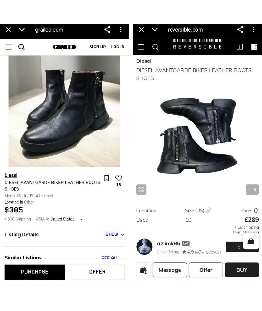 DIESEL Черные кожаные высокие ботинки, фото 8