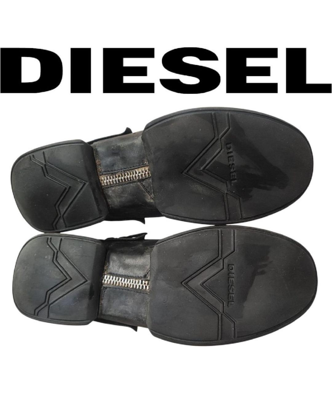 DIESEL Черные кожаные высокие ботинки, фото 4