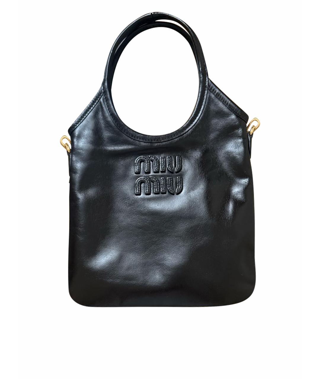 MIU MIU Черная кожаная сумка через плечо, фото 1