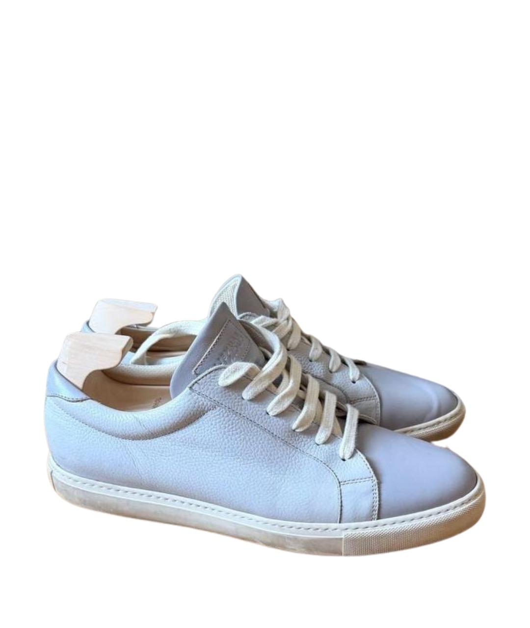 BRUNELLO CUCINELLI Белые кожаные низкие кроссовки / кеды, фото 1