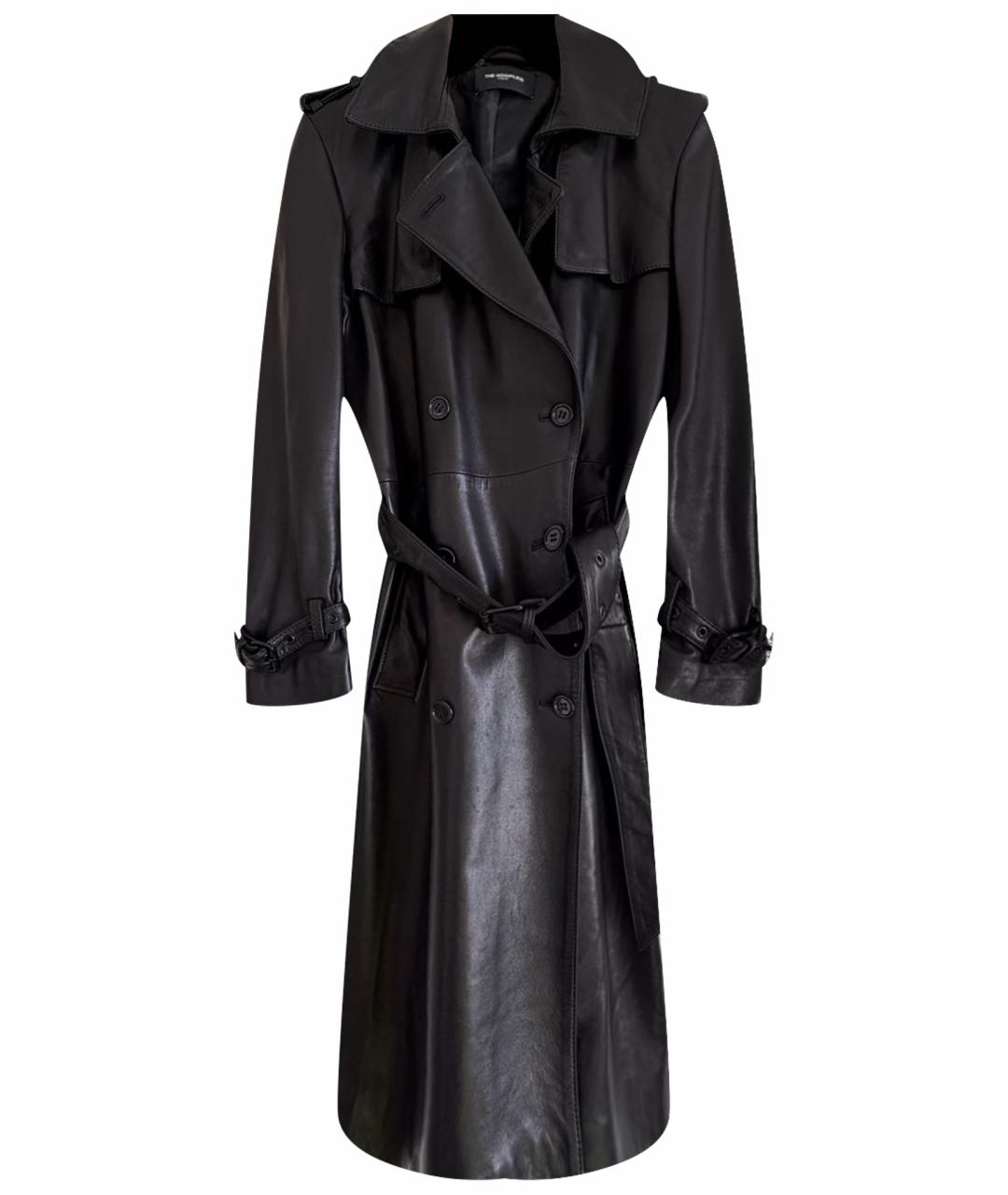 THE KOOPLES Черный кожаный тренч/плащ, фото 1