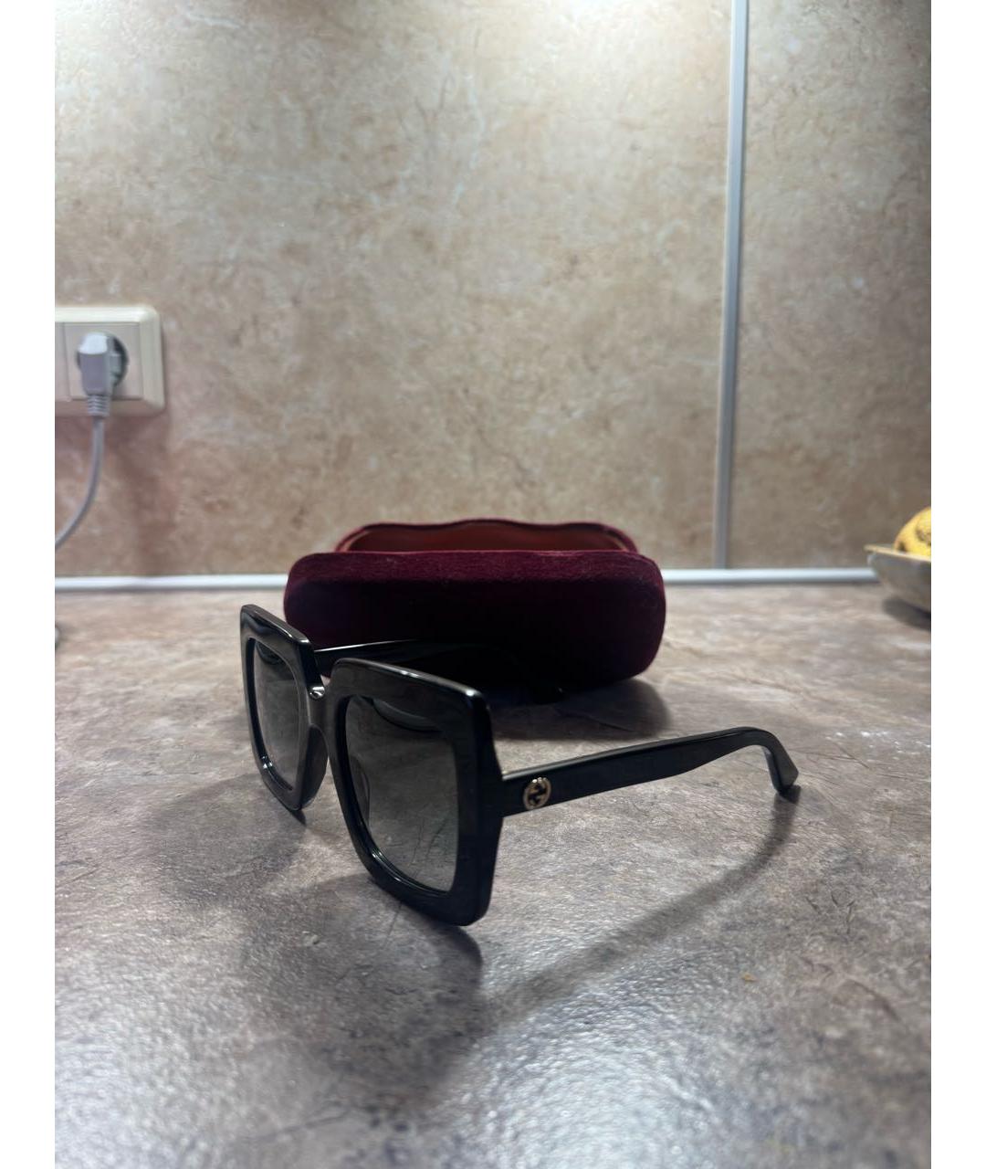 GUCCI Черные пластиковые солнцезащитные очки, фото 3