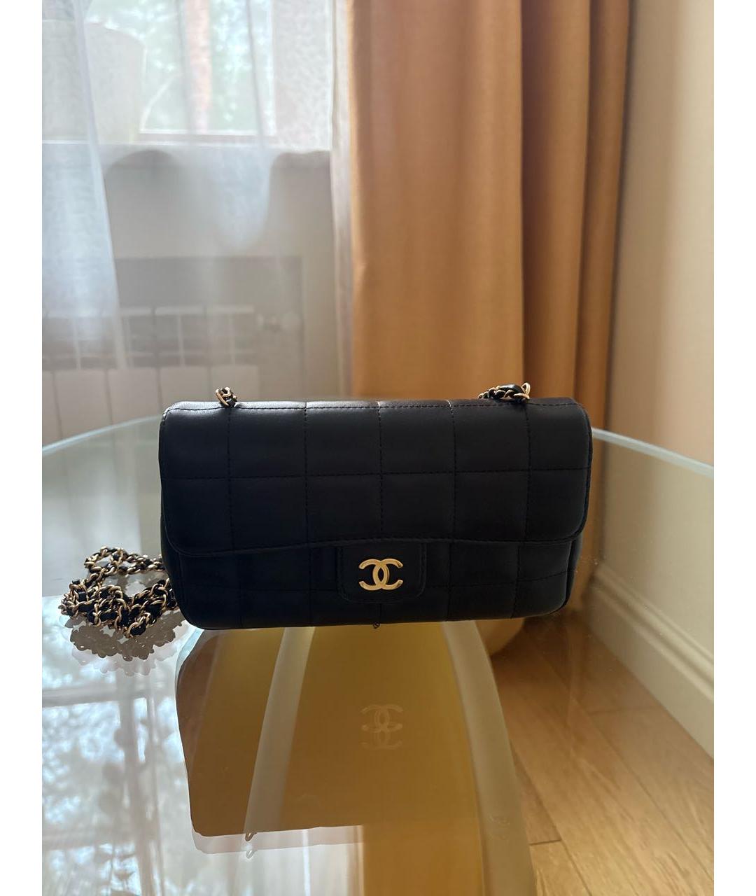 CHANEL Черная кожаная сумка через плечо, фото 6