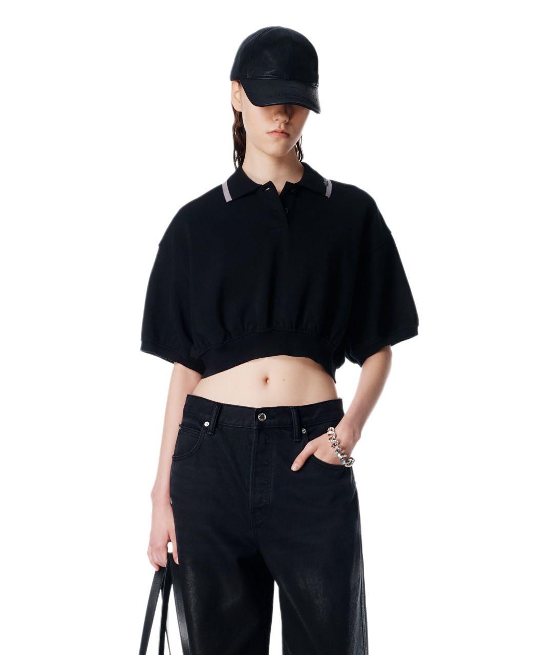 ALEXANDER WANG Черная хлопковая футболка, фото 3