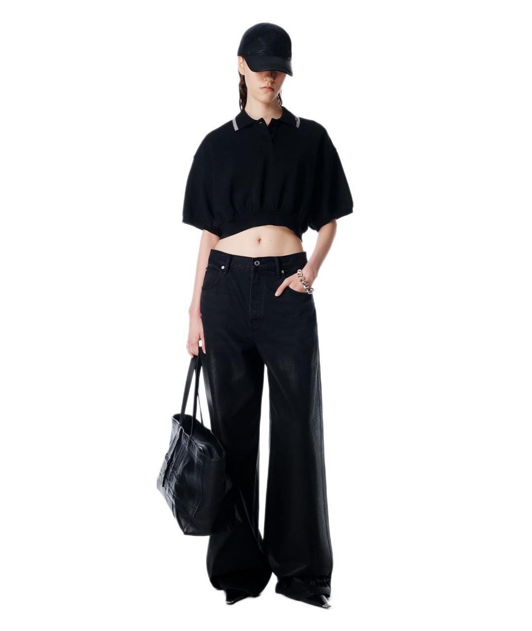 ALEXANDER WANG Черная хлопковая футболка, фото 4