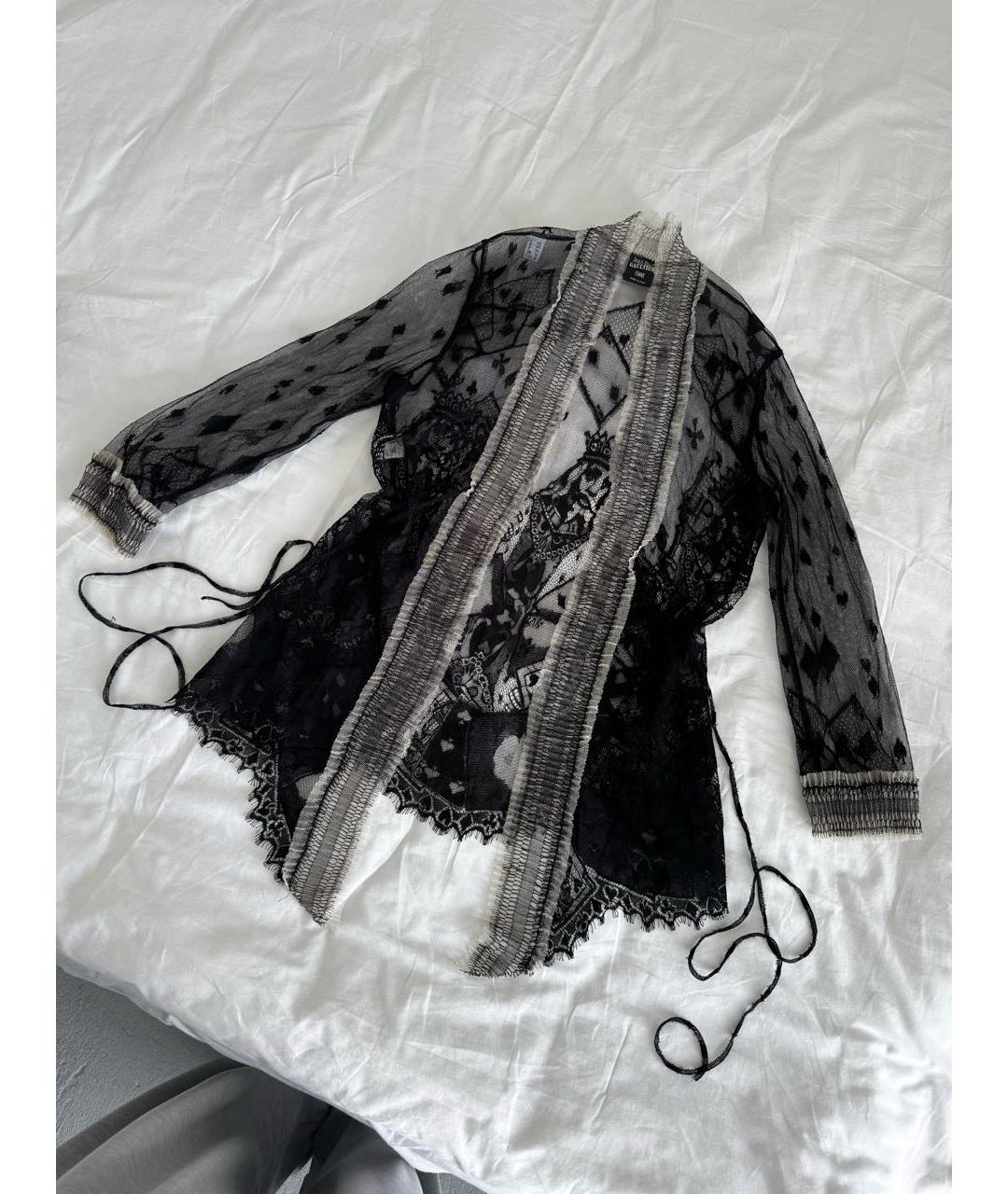 JEAN PAUL GAULTIER Черная шелковая блузы, фото 8