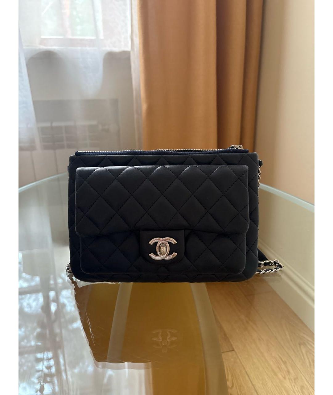 CHANEL Темно-синяя кожаная сумка через плечо, фото 6