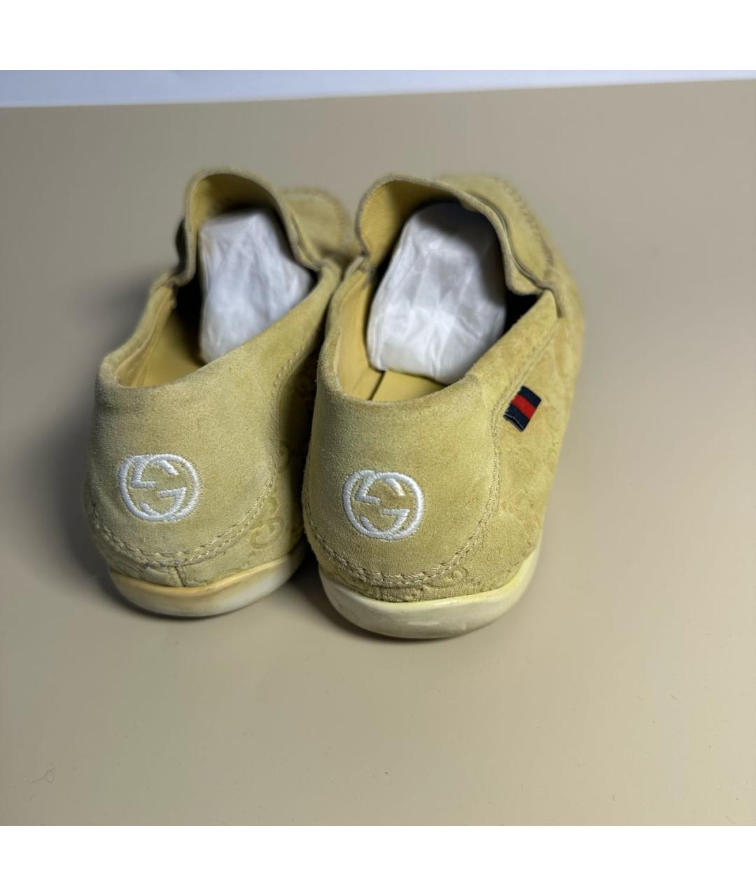 GUCCI Бежевые замшевые мокасины, фото 4