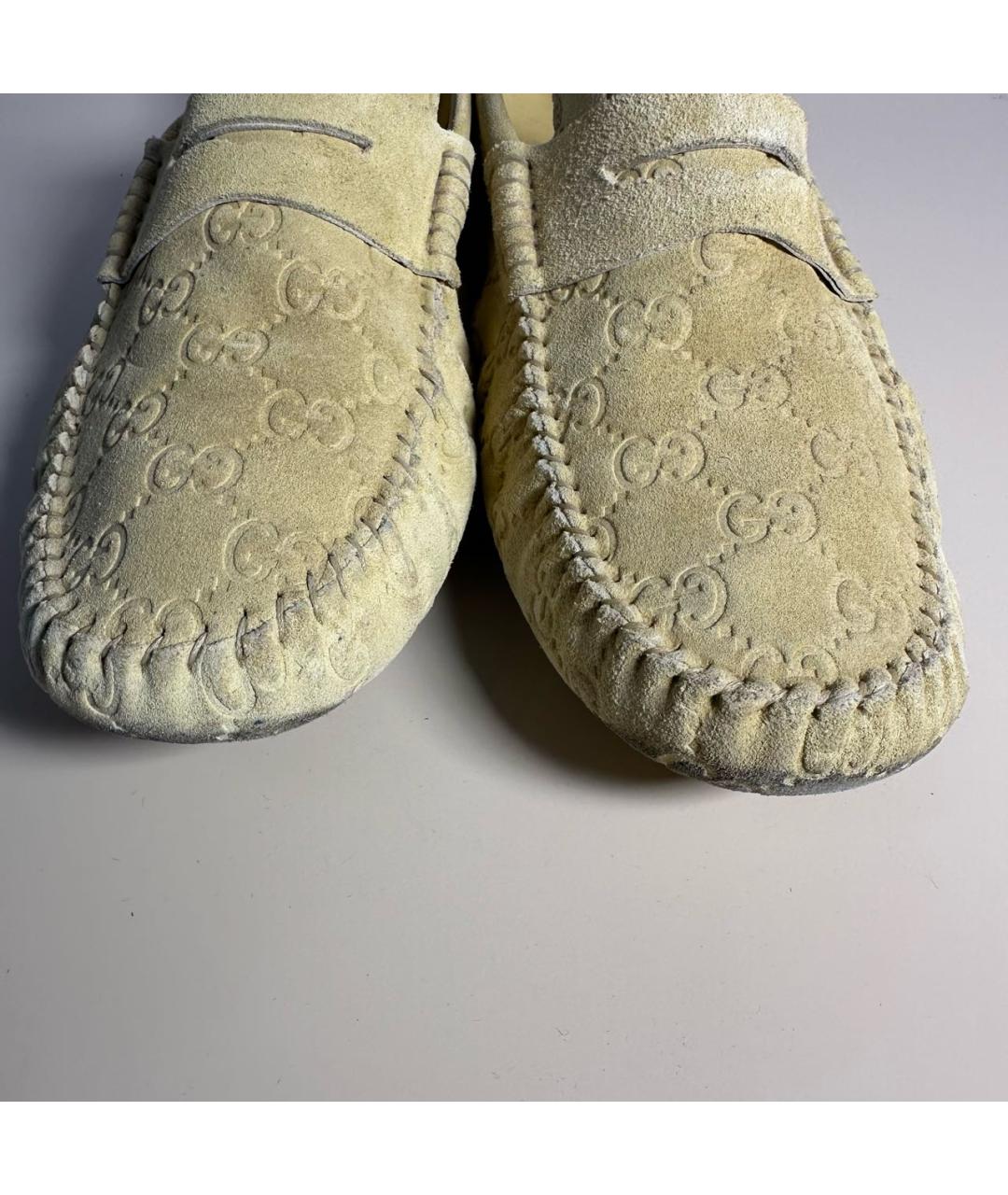 GUCCI Бежевые замшевые мокасины, фото 5