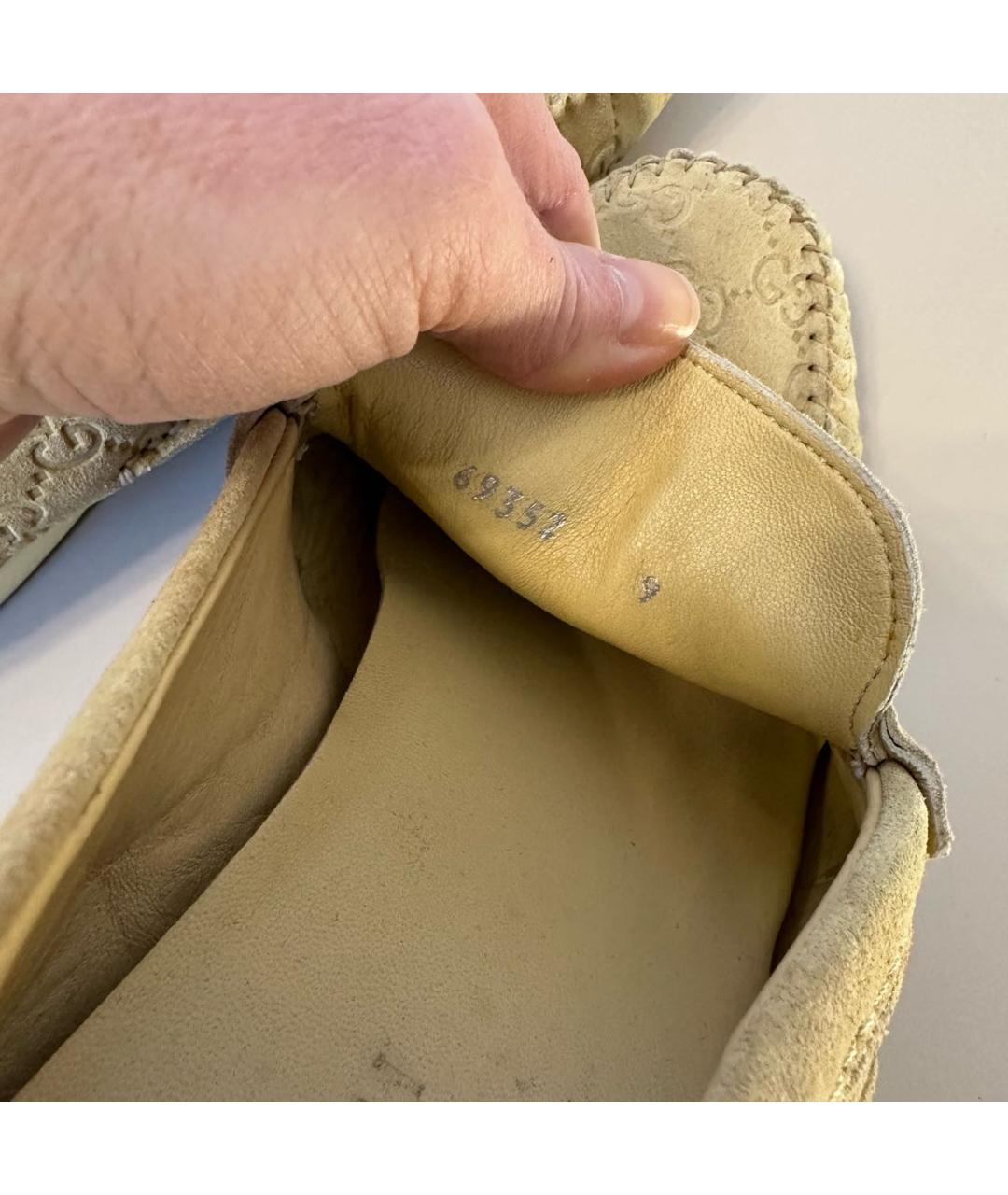 GUCCI Бежевые замшевые мокасины, фото 8