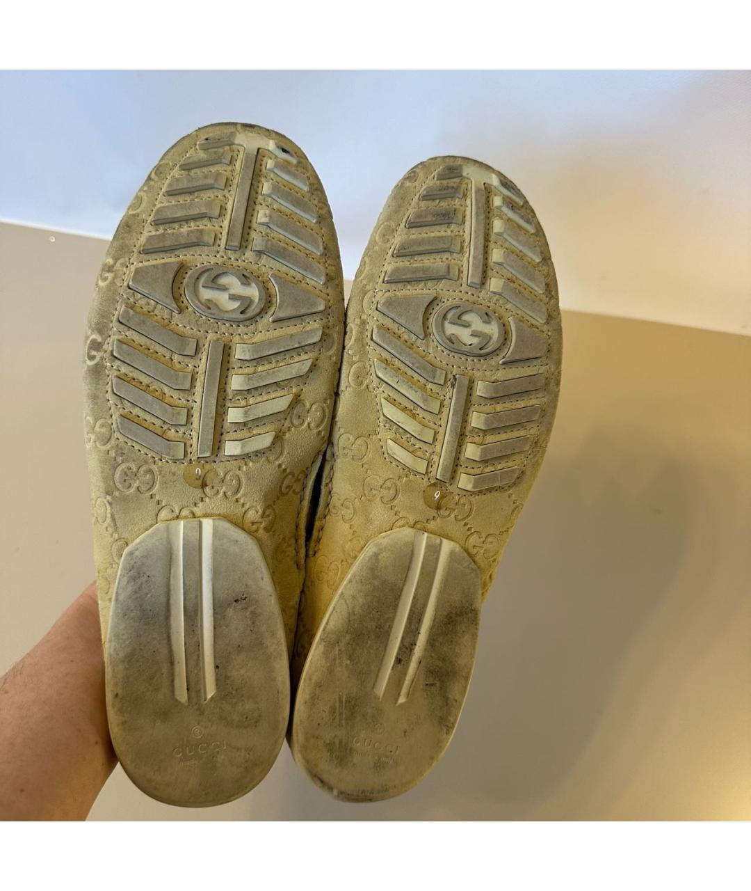 GUCCI Бежевые замшевые мокасины, фото 6