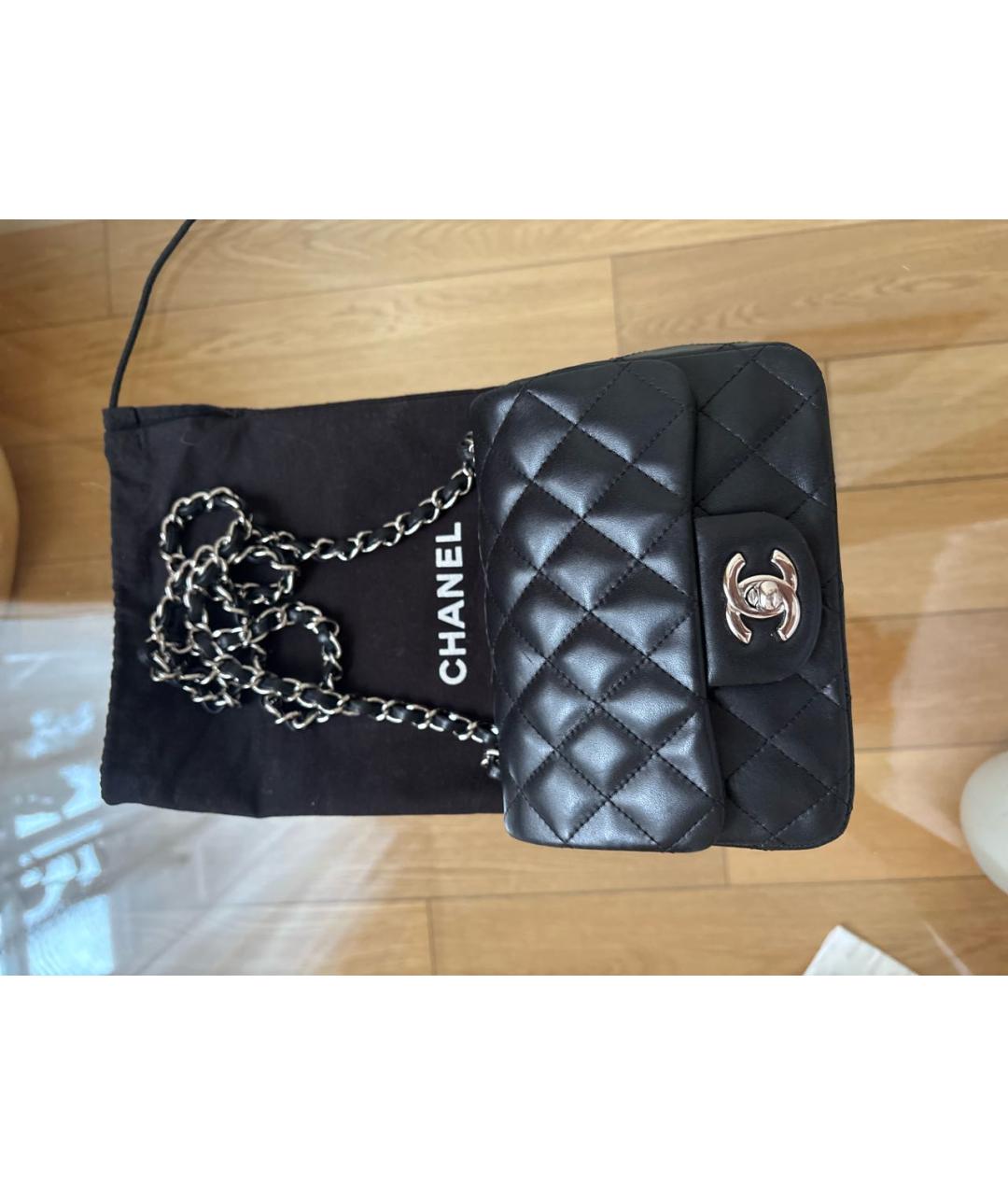 CHANEL Черная кожаная сумка через плечо, фото 5