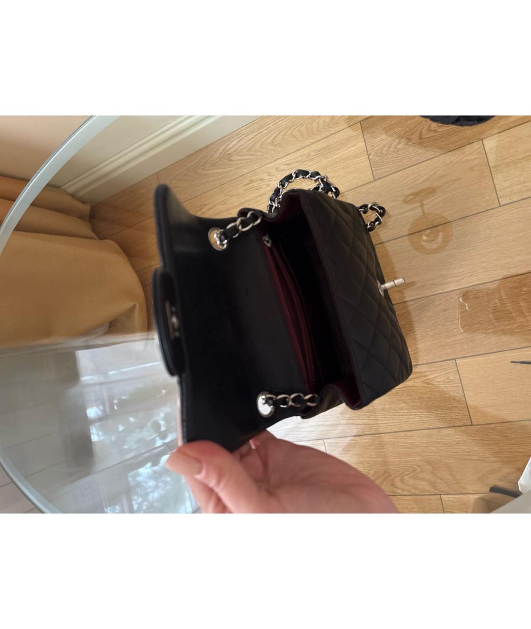 CHANEL Черная кожаная сумка через плечо, фото 4