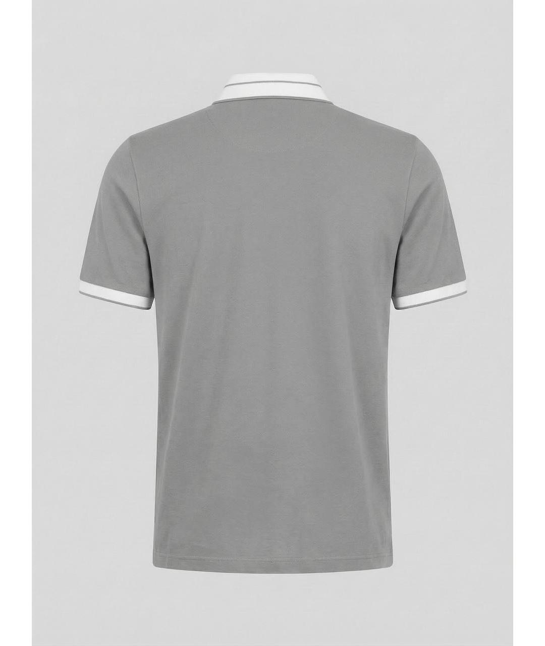 KITON Серое хлопковое поло с коротким рукавом, фото 2