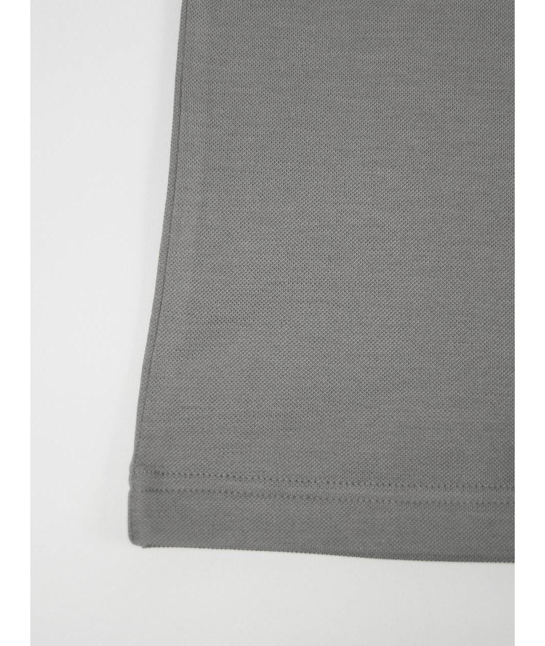 KITON Серое хлопковое поло с коротким рукавом, фото 6