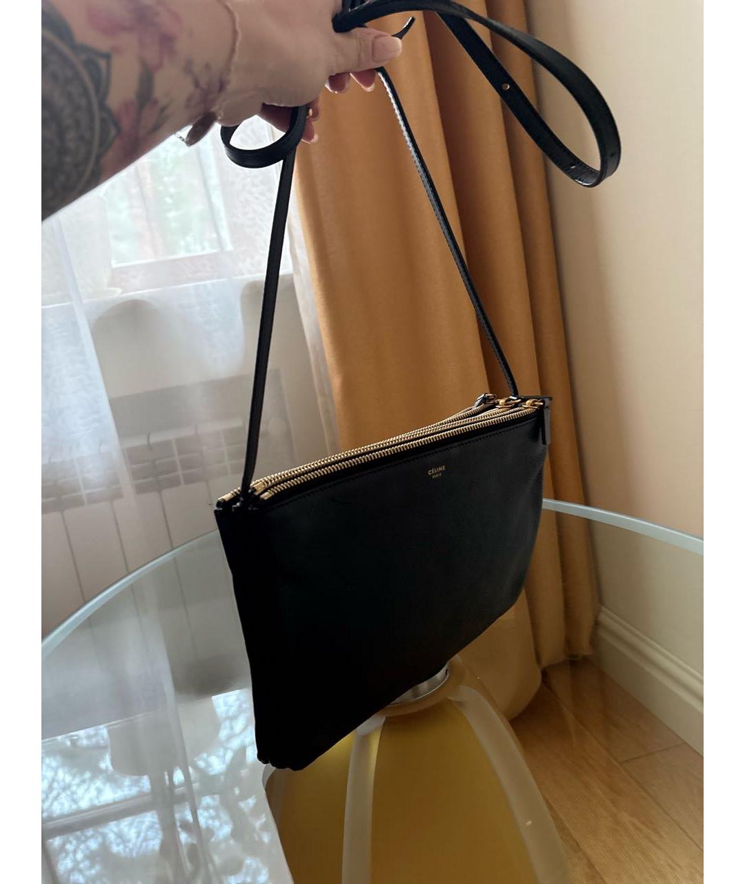 CELINE Черная кожаная сумка через плечо, фото 2