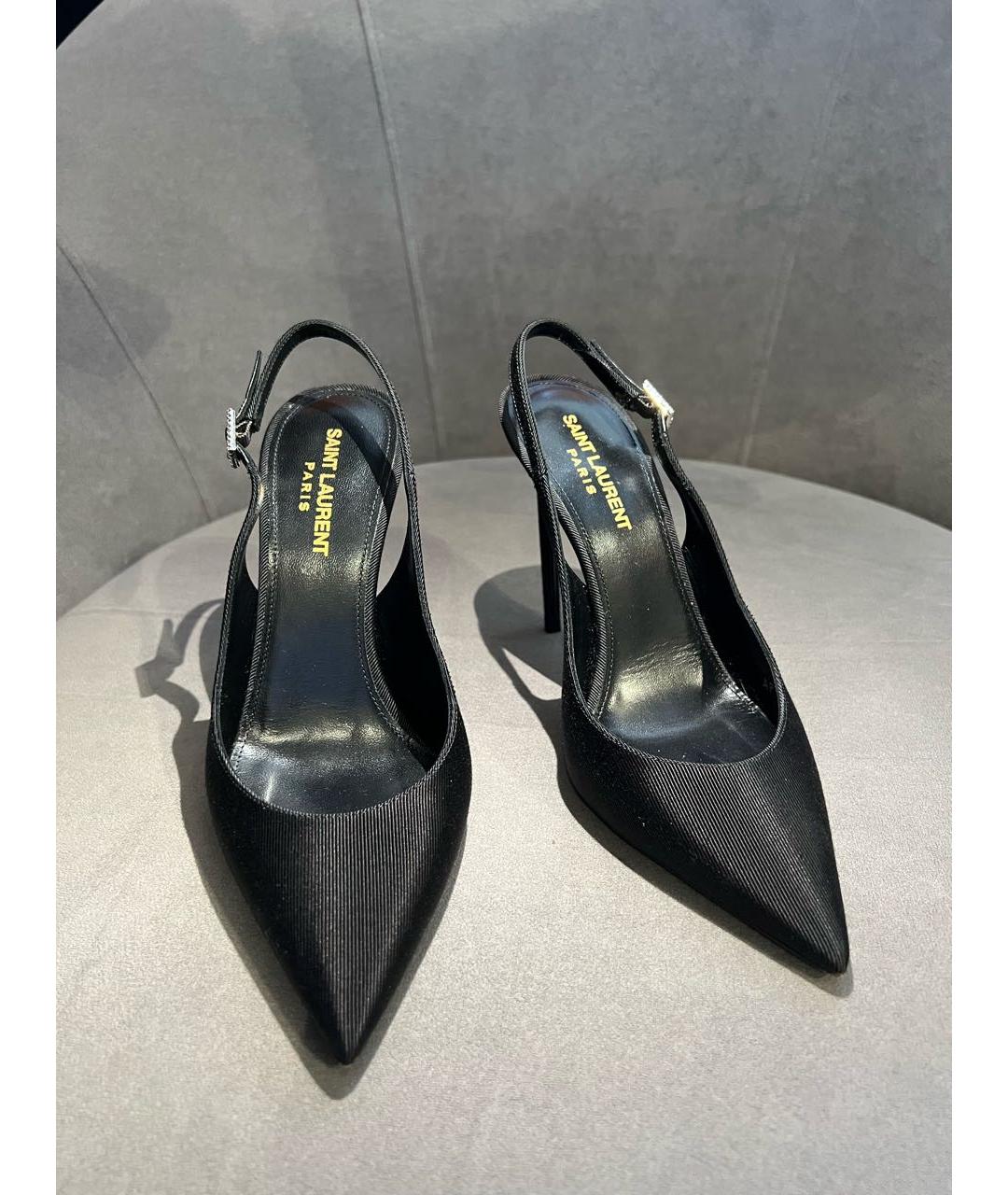 SAINT LAURENT Черные текстильные туфли, фото 2