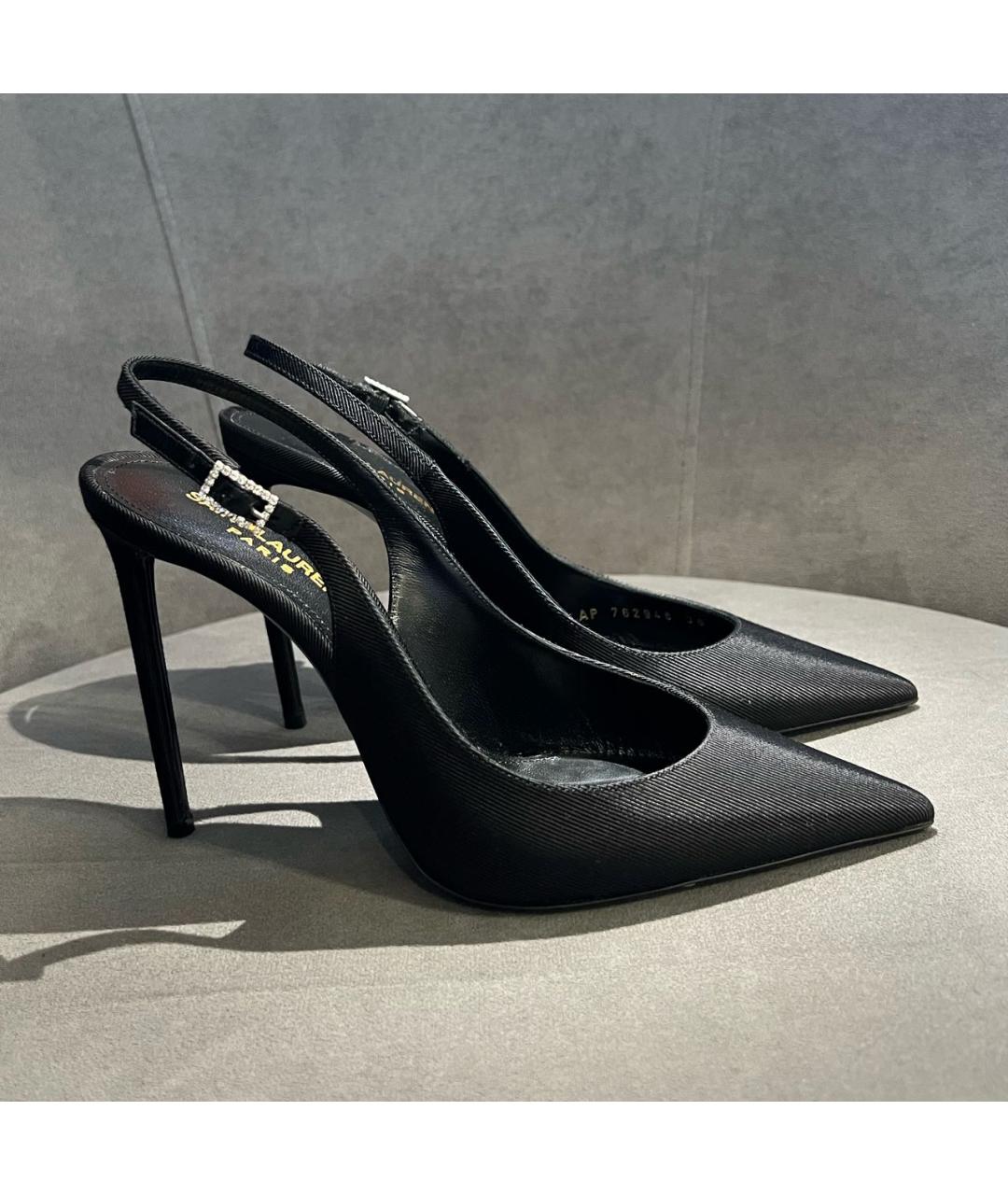 SAINT LAURENT Черные текстильные туфли, фото 6