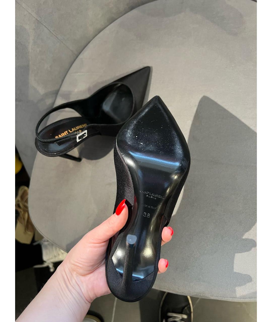 SAINT LAURENT Черные текстильные туфли, фото 5
