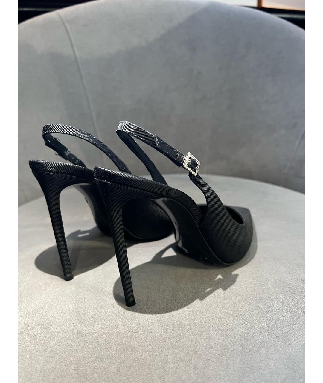 SAINT LAURENT Черные текстильные туфли, фото 4