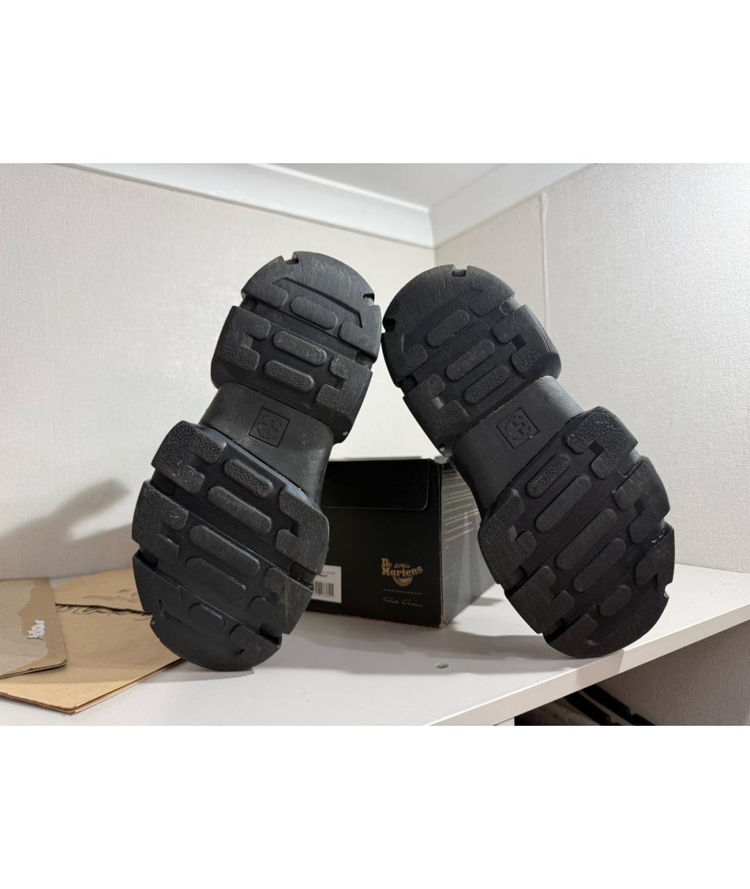 RICK OWENS Черные кожаные высокие ботинки, фото 5