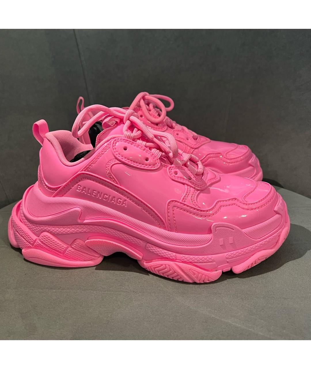 BALENCIAGA Розовые кожаные кроссовки, фото 8