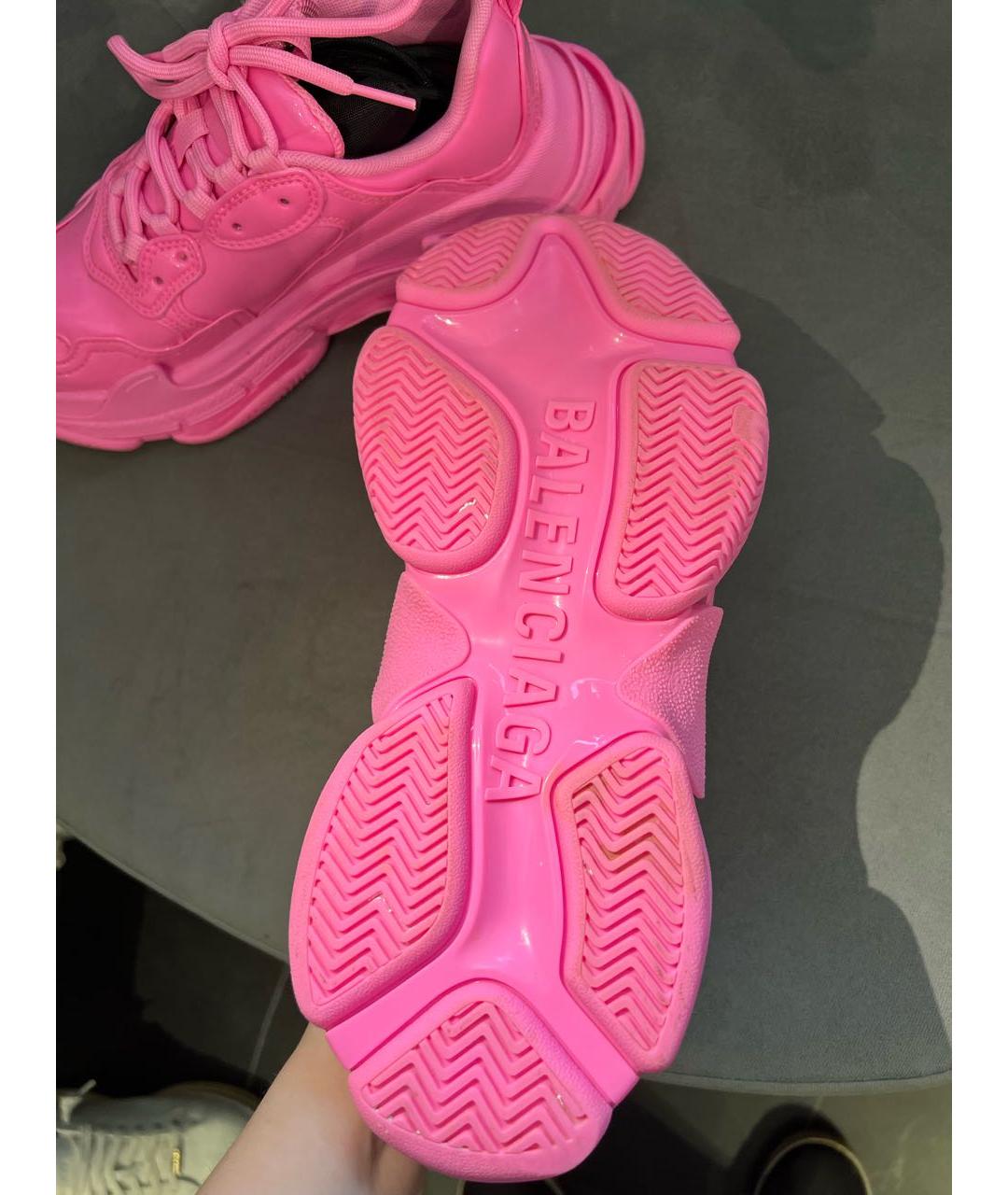 BALENCIAGA Розовые кожаные кроссовки, фото 5